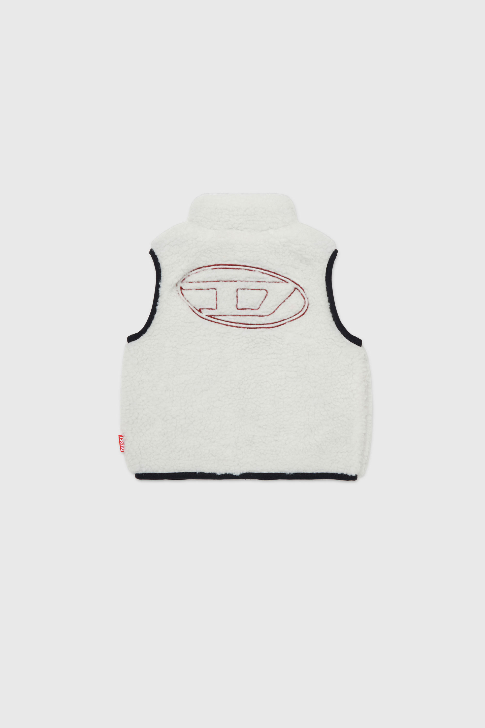 Diesel - JSEARB, Gilet colour-block in teddy fleece e nylon Uomo in Bianco - 2