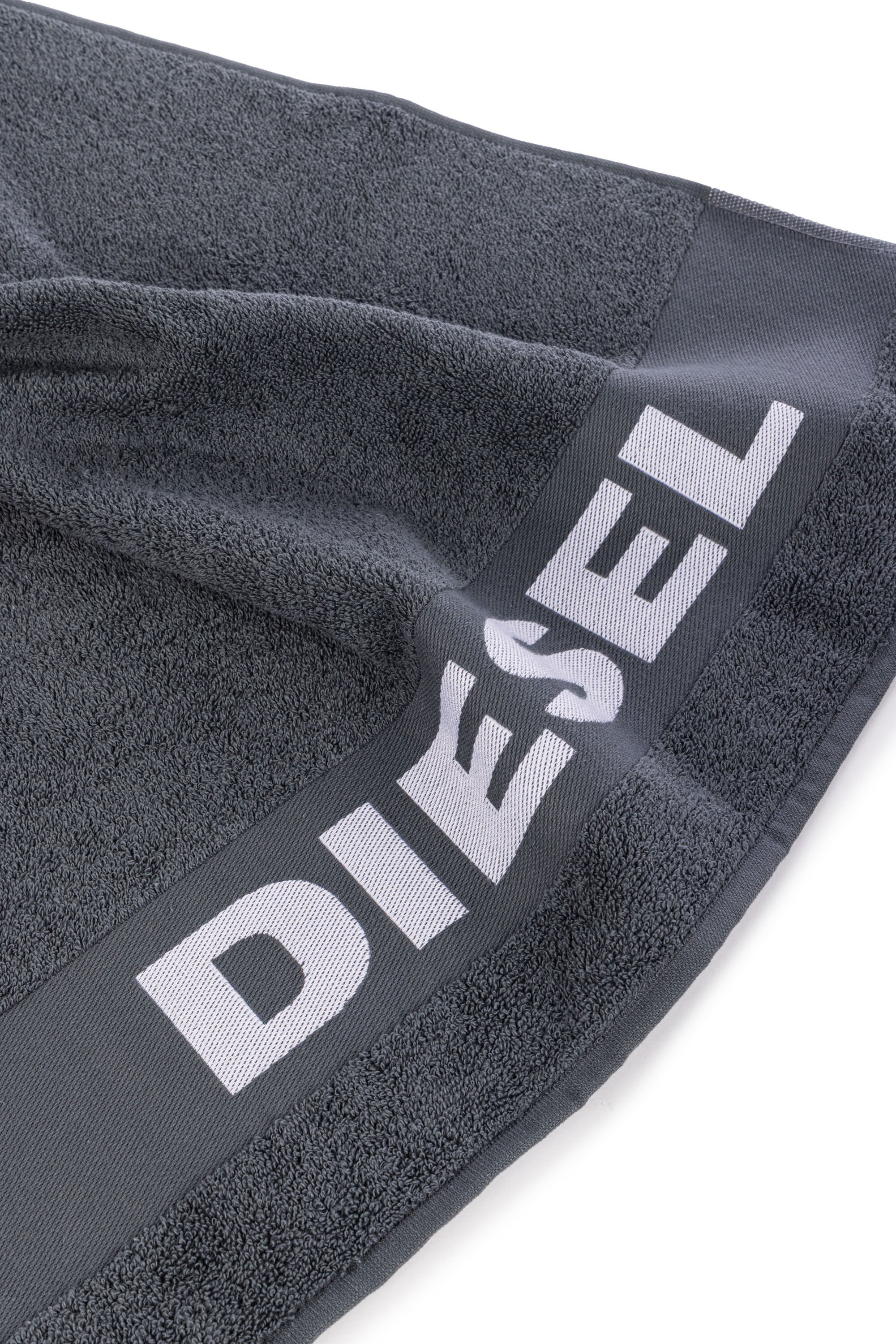 Diesel - 1015211 LOGO-COTTON TOWEL 100X180 GREY, Serviette en Éponge de Coton avec Logo Mixte in Gris - 3