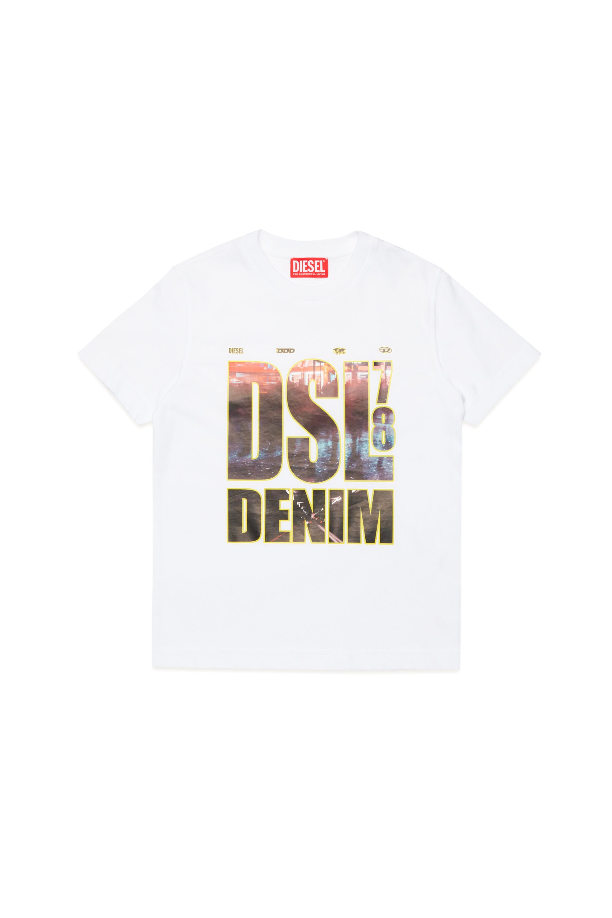 Diesel - TDIEGORL7, Uomo T-shirt con stampa Diesel Denim 78 con foto in Bianco - Image 1