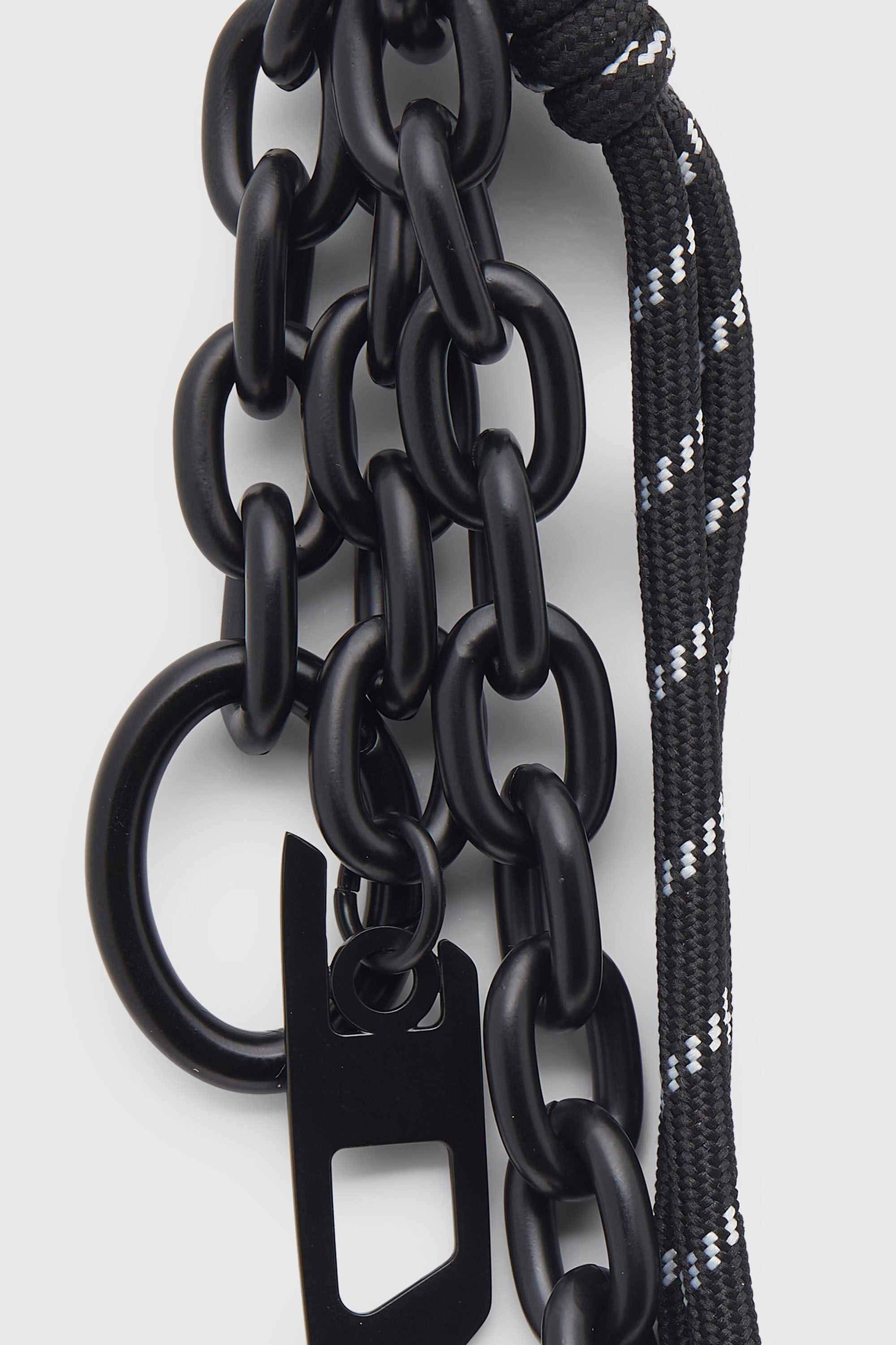 Diesel - CHAIN-D L, Charm in catena e corda Unisex in Nero - 2