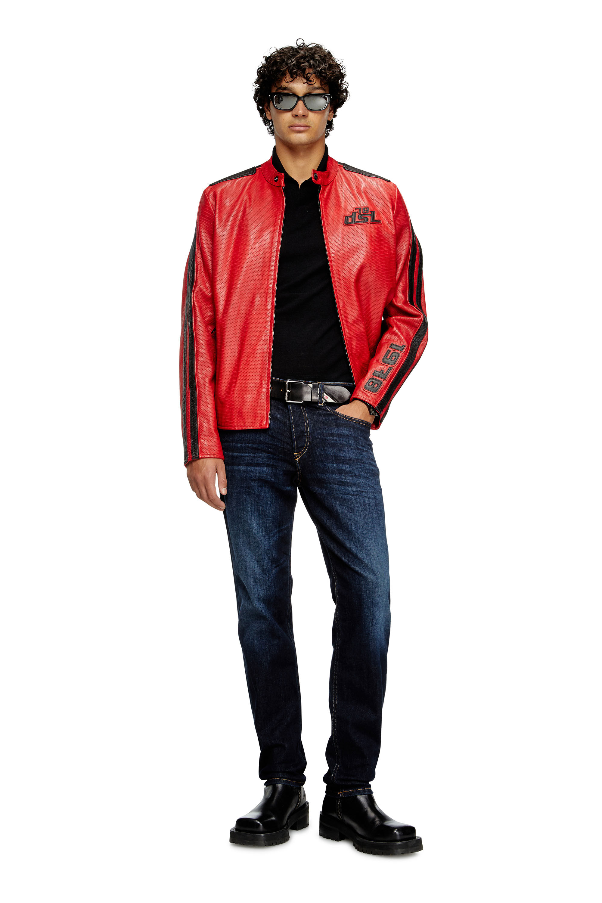 Diesel - K-GLARE, Maglia in lana con colletto polo Uomo in Nero - 1