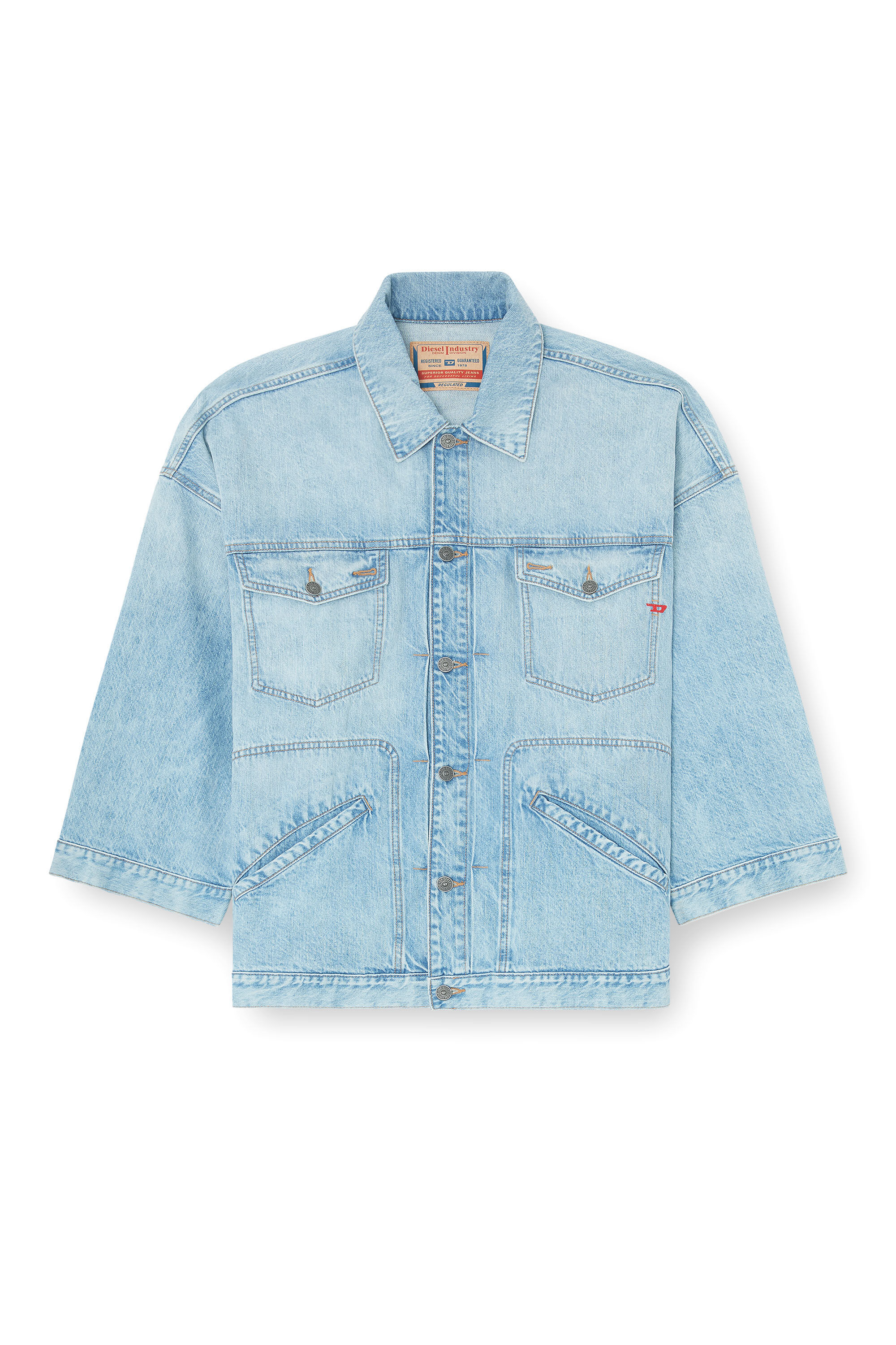 Diesel - DE-LIN, Giacca workwear in denim oversized Donna in Blu - 2
