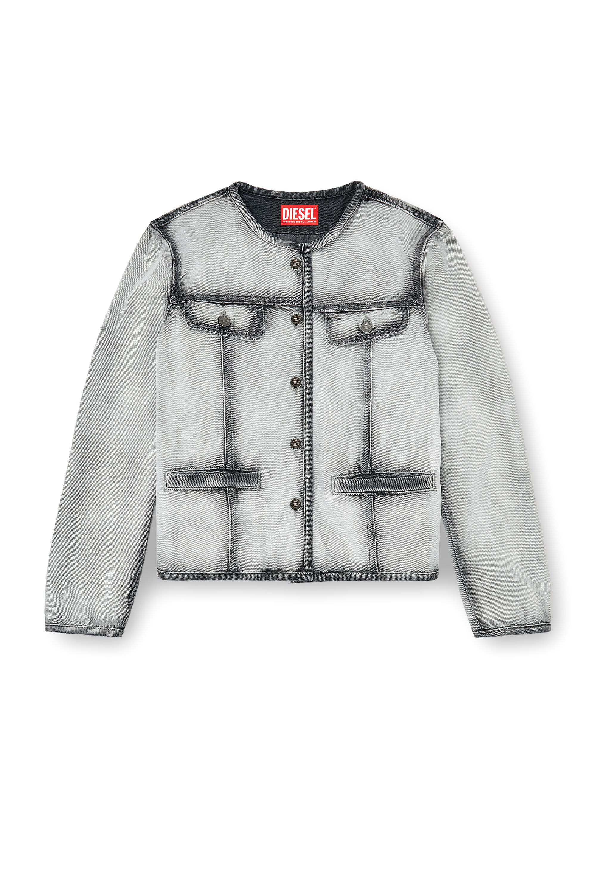 Diesel - DE-GRAFY-FSI, Giacca in denim skeleton morbido Donna in Grigio - 2