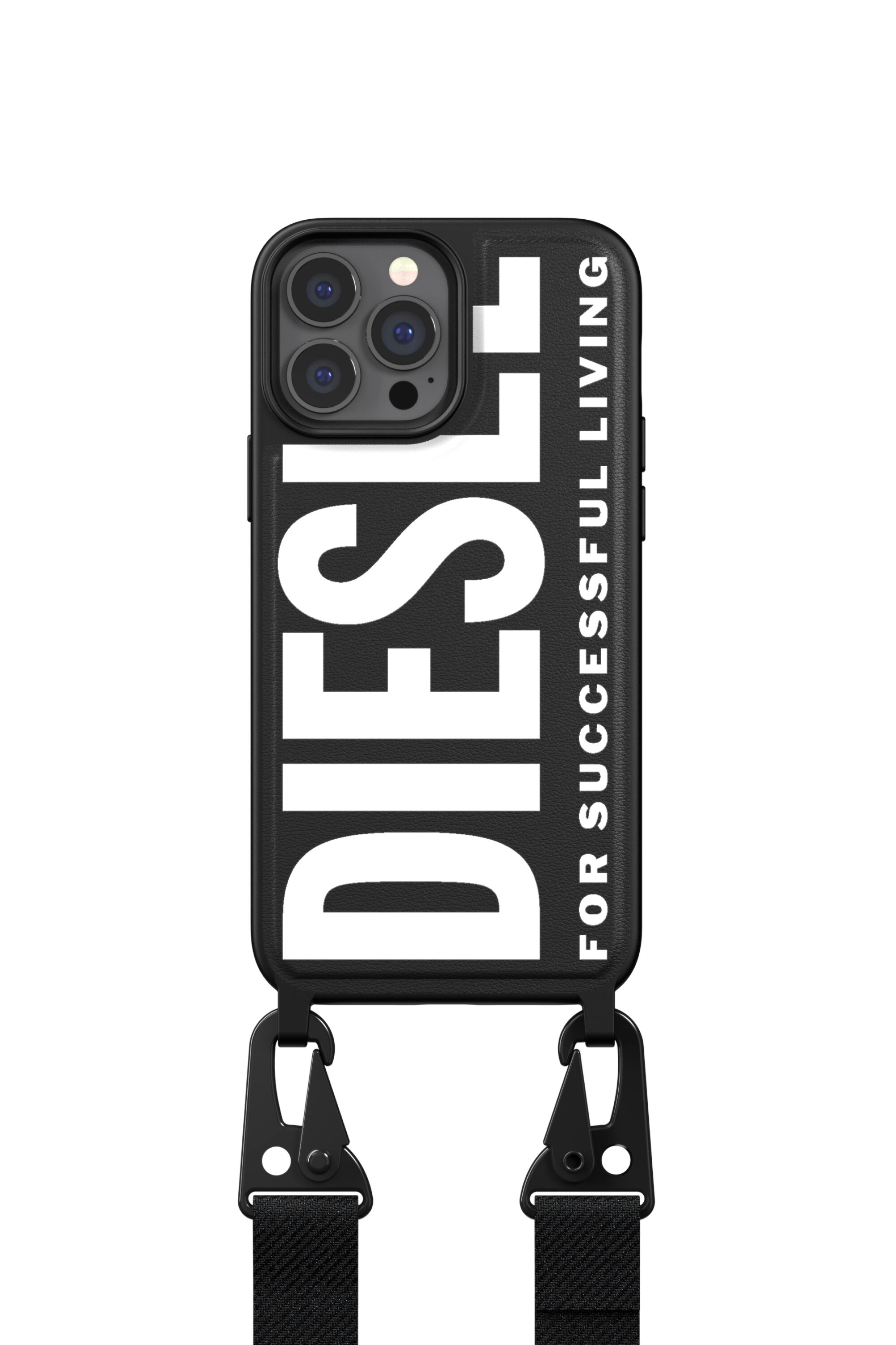 Diesel - 47170 NECKLACE CASE, Custodia rigida con cordino per iPhone 13 Pro Max Unisex in Nero - 2