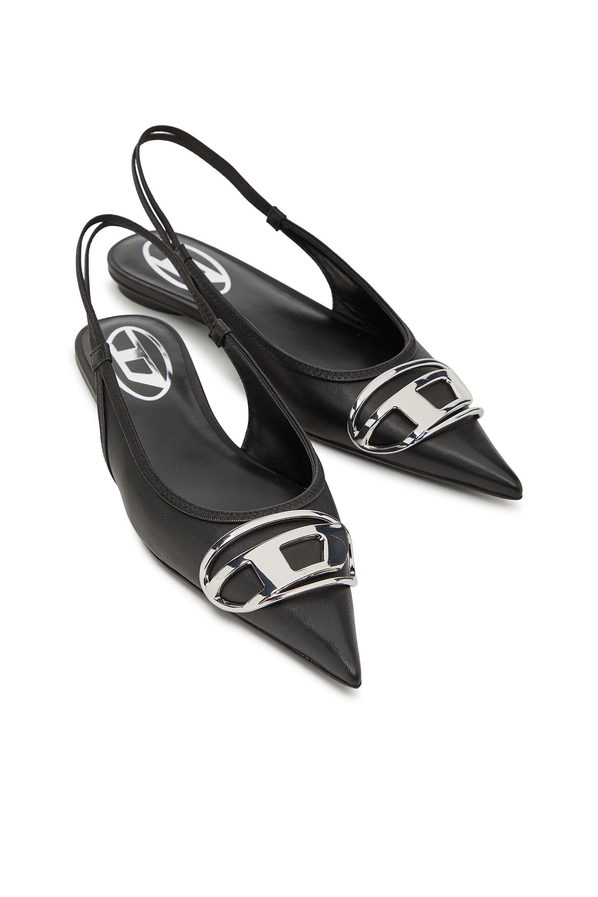 Diesel - D-VENUS SB BAL, Chaussures plates à brides en cuir nappa Femme in Noir - 5