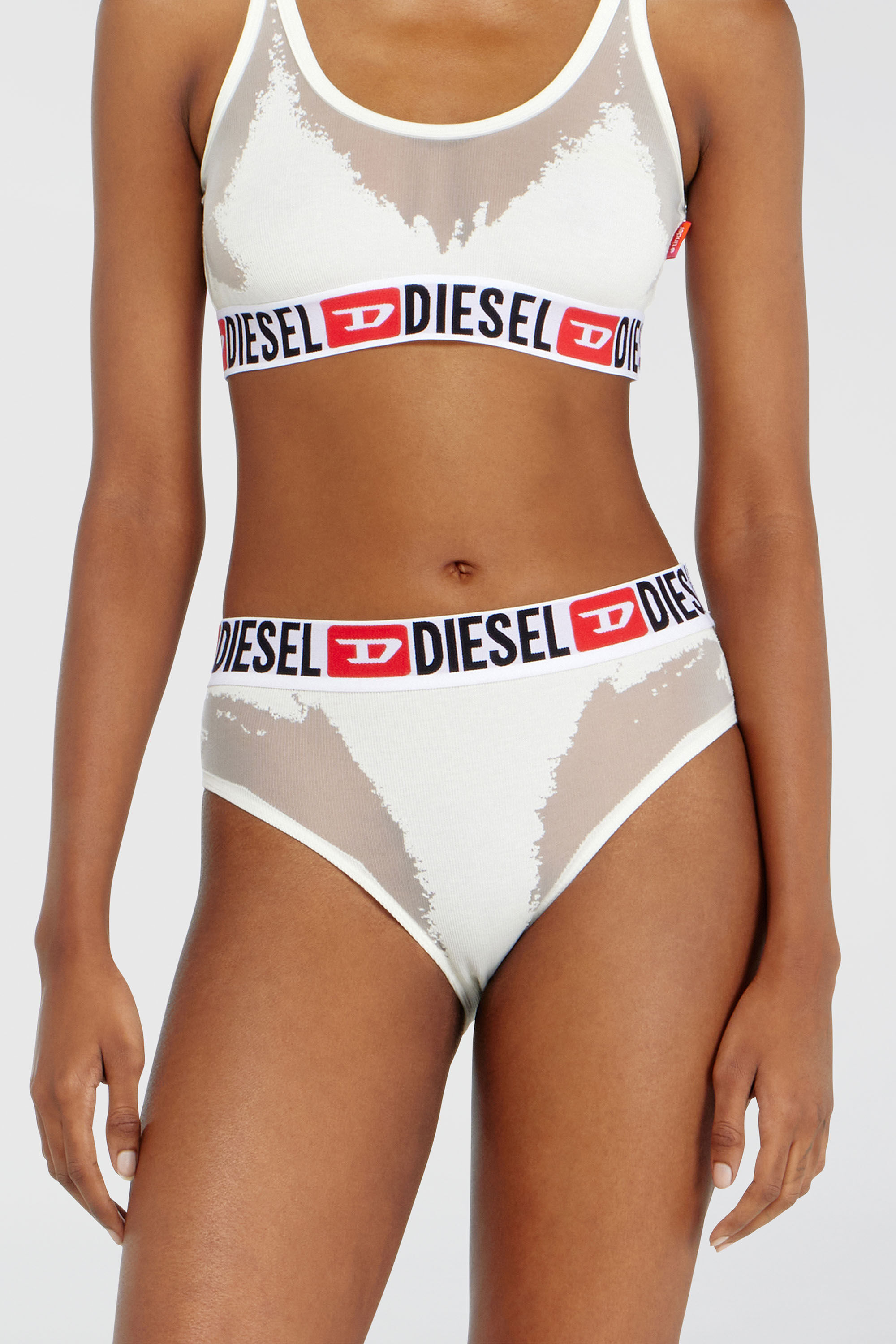 Diesel - PR-SAM-D-CORE, Slip con effetto devor&eacute; trasparente Donna in Bianco - 3