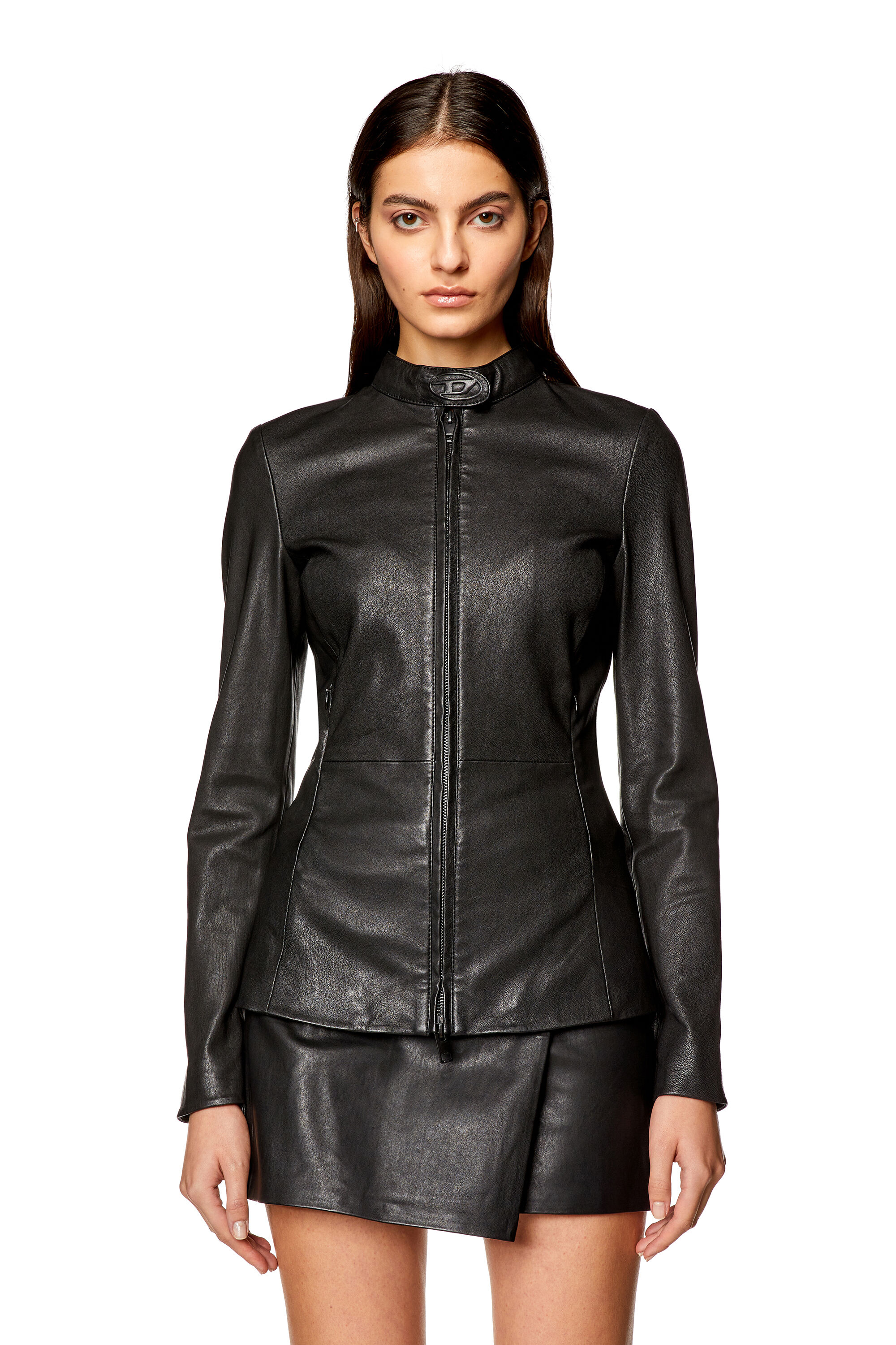 Diesel - L-SORY-N1, Donna Giacca in pelle stretch in Nero - Image 6