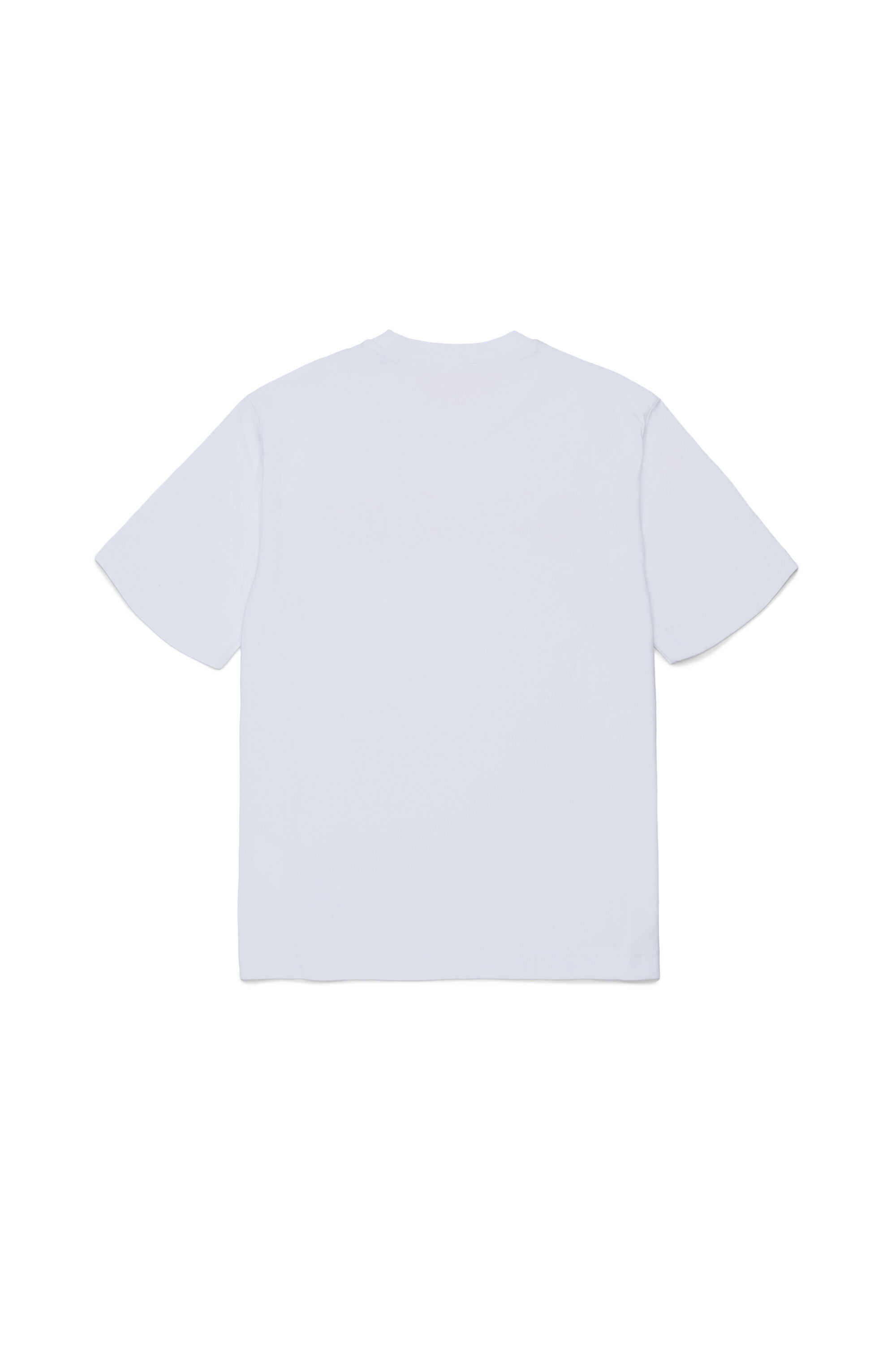 Diesel - TJEANS OVER, T-shirt en coton avec logo effet effiloch&eacute; Homme in Blanc - 2
