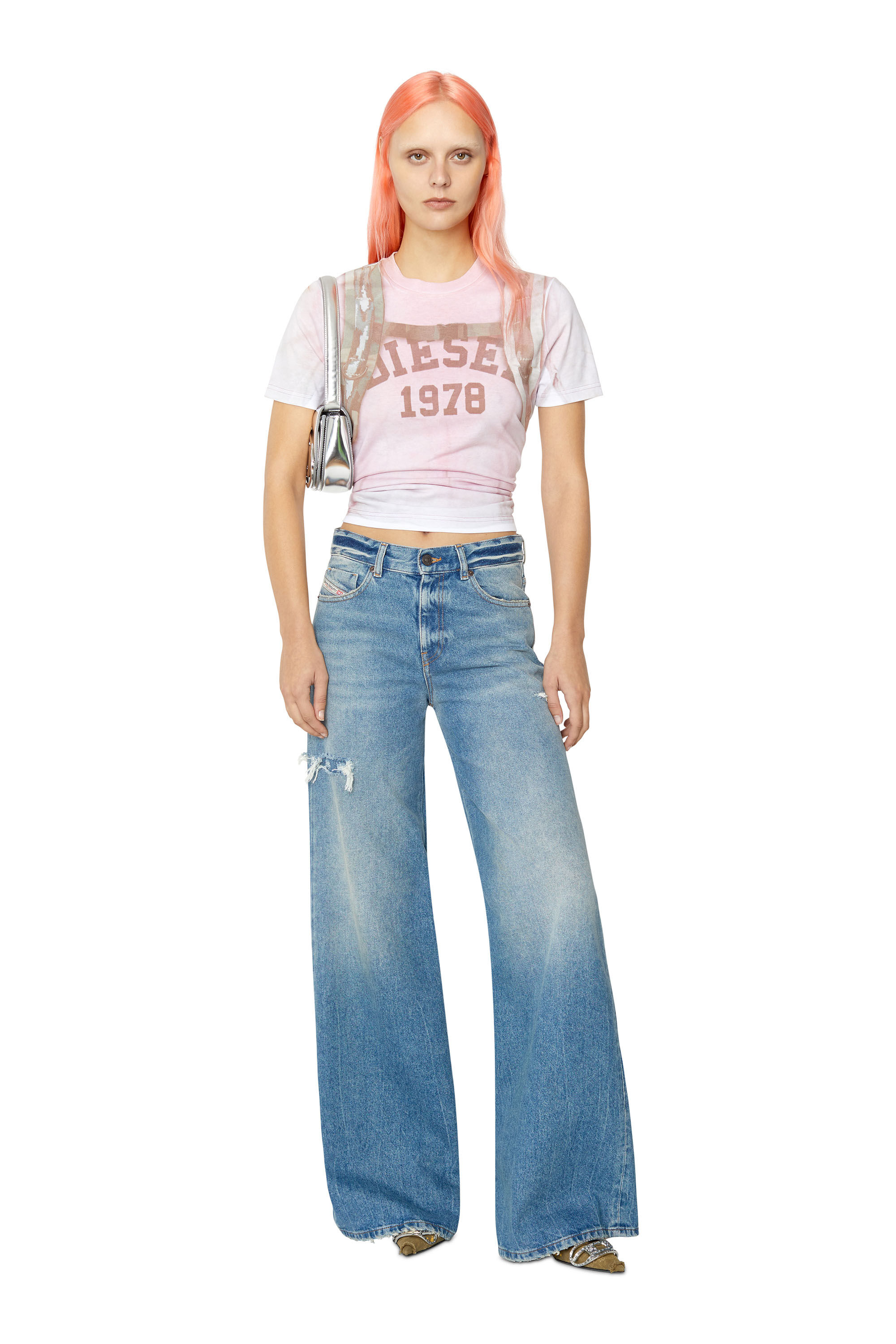 Diesel - 1978 09D97 Bootcut and Flare Jeans, Light Blue - Image 1