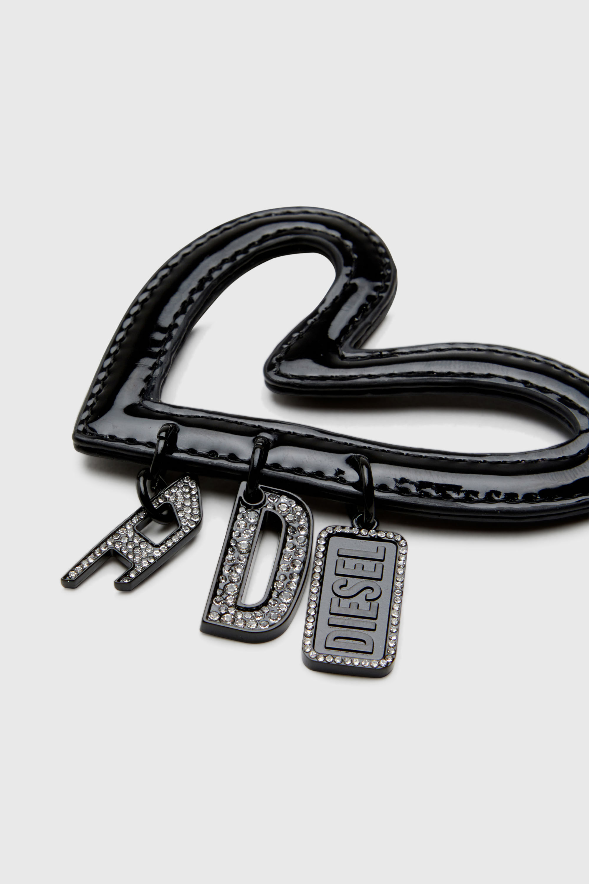 Diesel - MULTI II, Breloque en forme de c&oelig;ur avec finition brillante Femme in Noir - 3