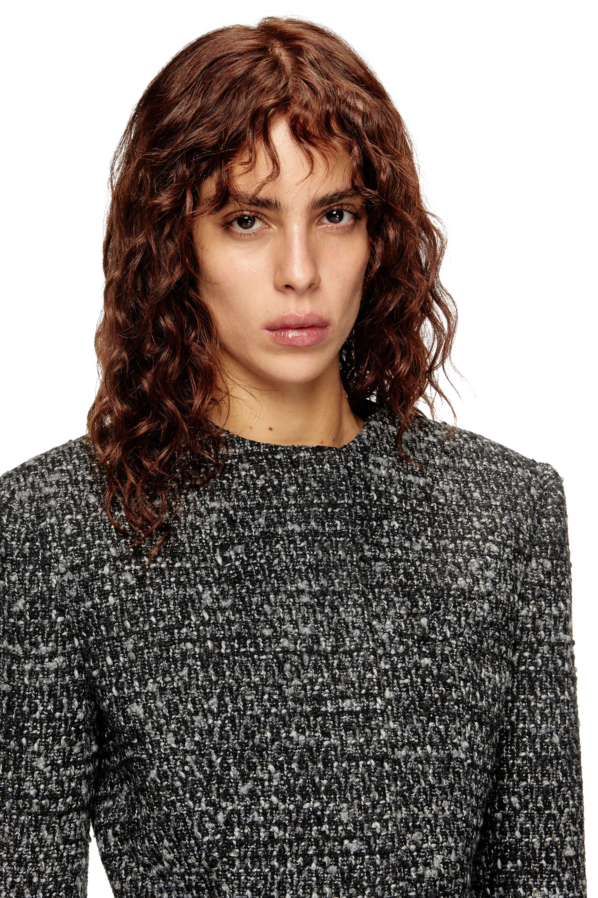 Diesel - G-CROP-G, Damen Verkürzte Jacke aus Bouclé-Stoff in Schwarz - 5