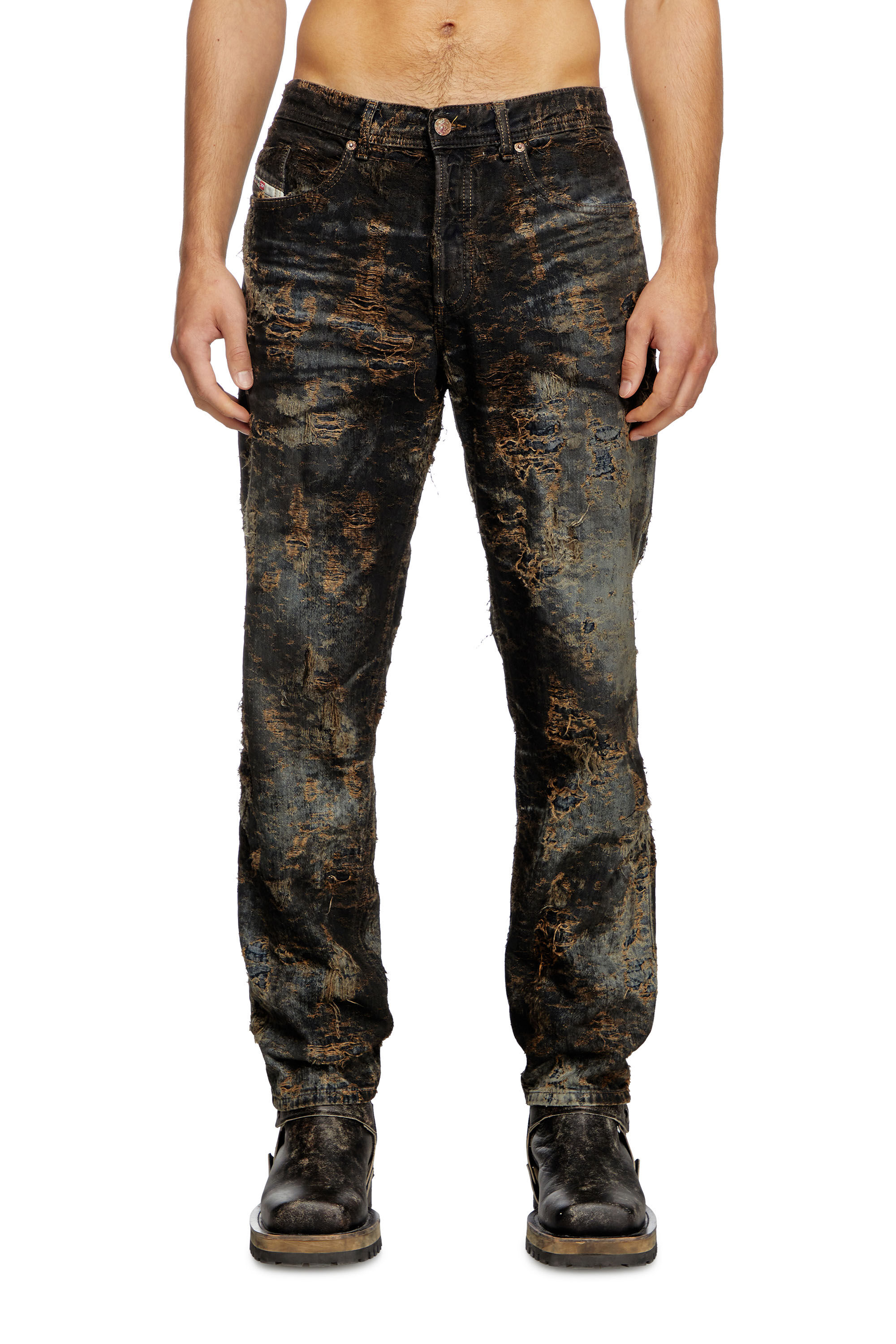 Diesel - Man Tapered Jeans 2023 D-Finitive 0ABCW, Black/Dark grey - Image 3