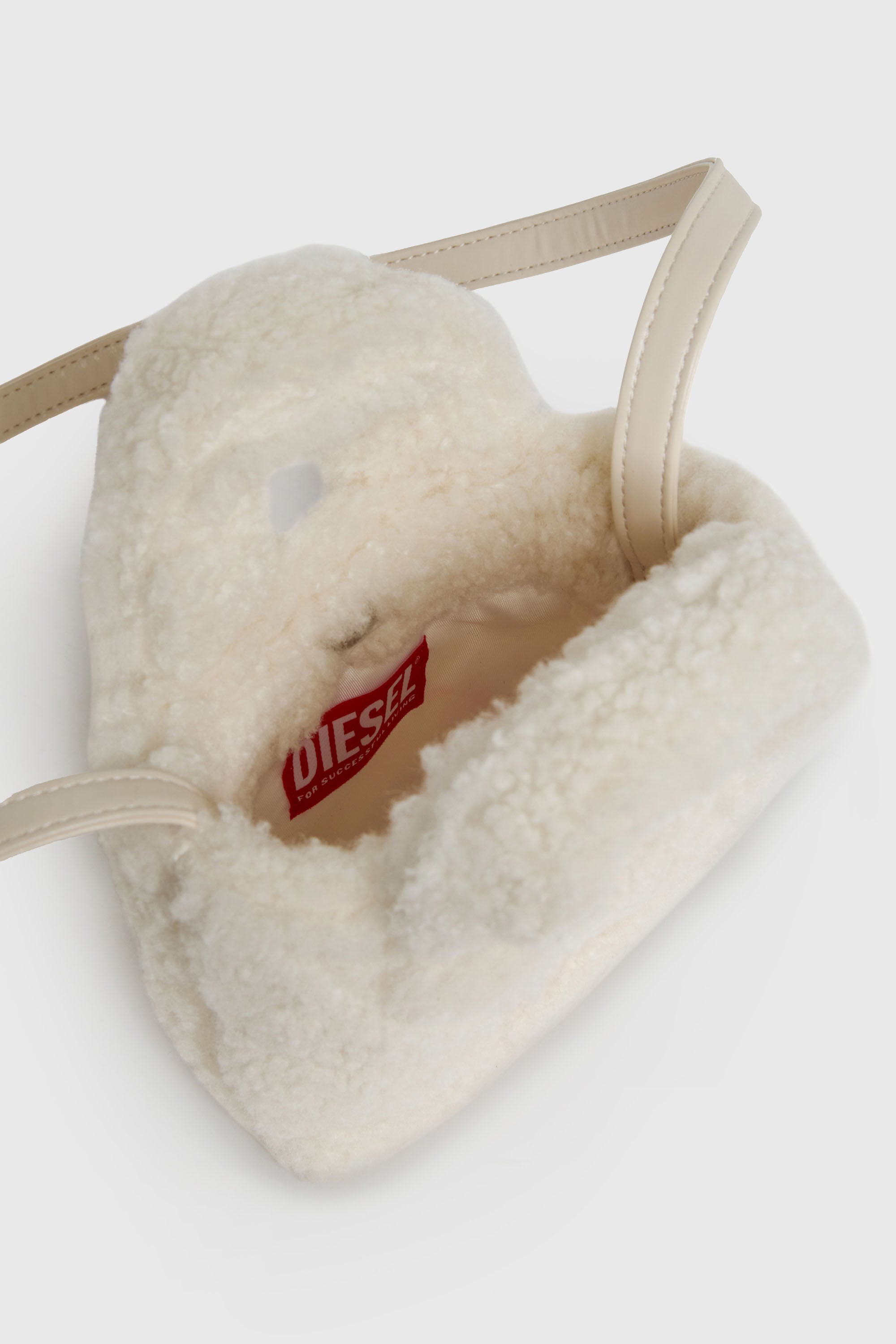 Diesel - WIXIT, Damen WIXIT - Mini-Tasche aus Teddy-Fleece in Wei&szlig; - 4