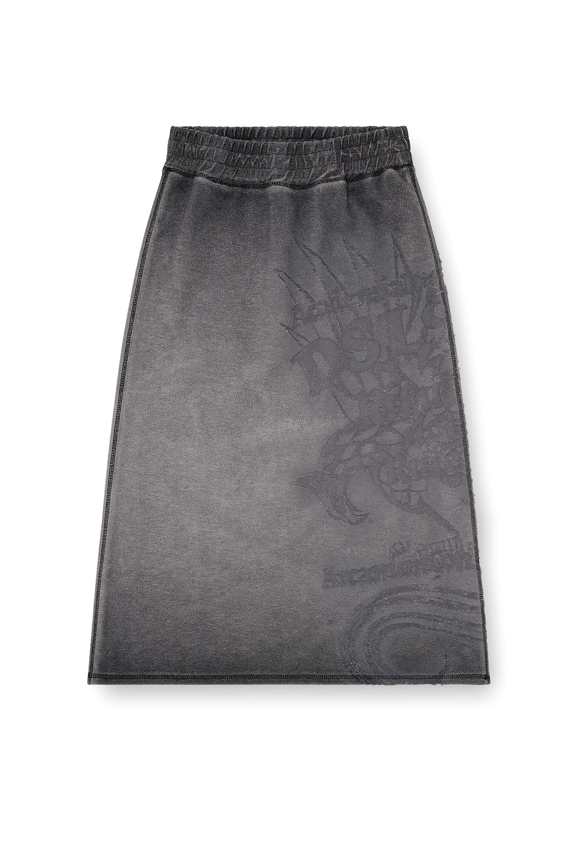 Diesel - O-BEAUTY, Gonna midi in felpa con stampa d&eacute;vor&eacute; Donna in ToBeDefined - 2