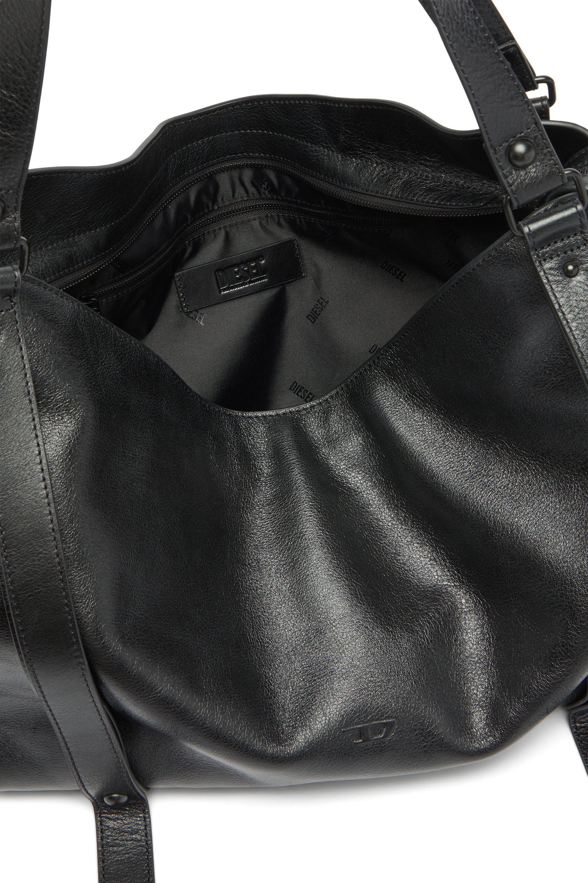 Diesel - D-ONE TOPHANDLE L, Unisex D-One-Large Henkeltasche aus Leder in Schwarz - 3