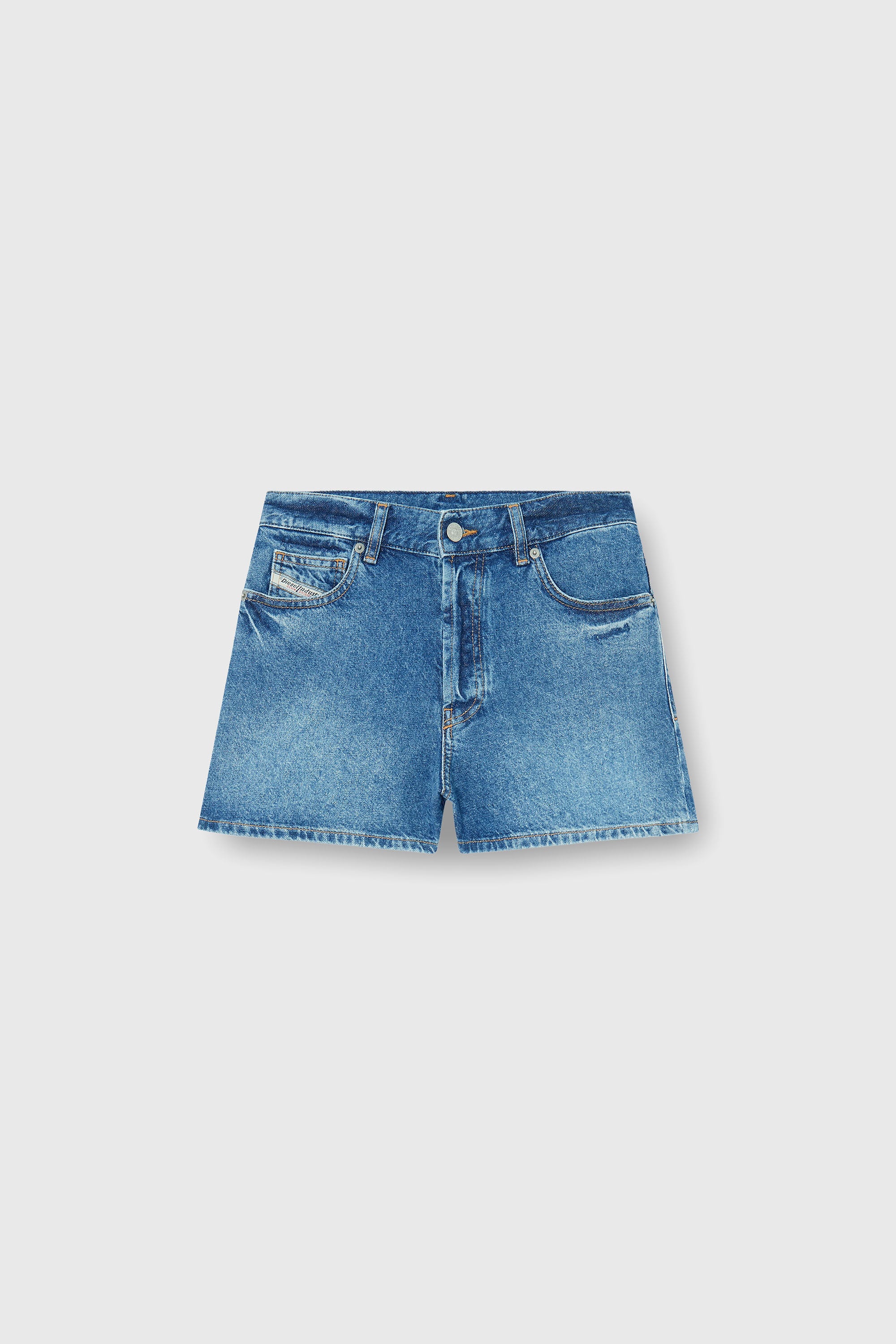 Diesel - DE-HELIOS, Shorts in denim effetto vissuto Donna in Blu - 2