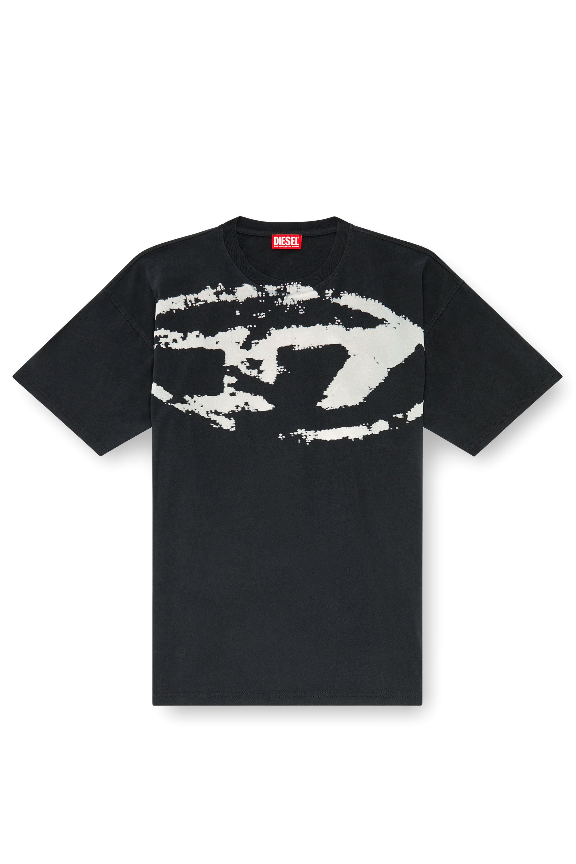 Diesel - T-BOXT-N14, Uomo T-shirt con stampa distressed floccata in Nero - Image 2