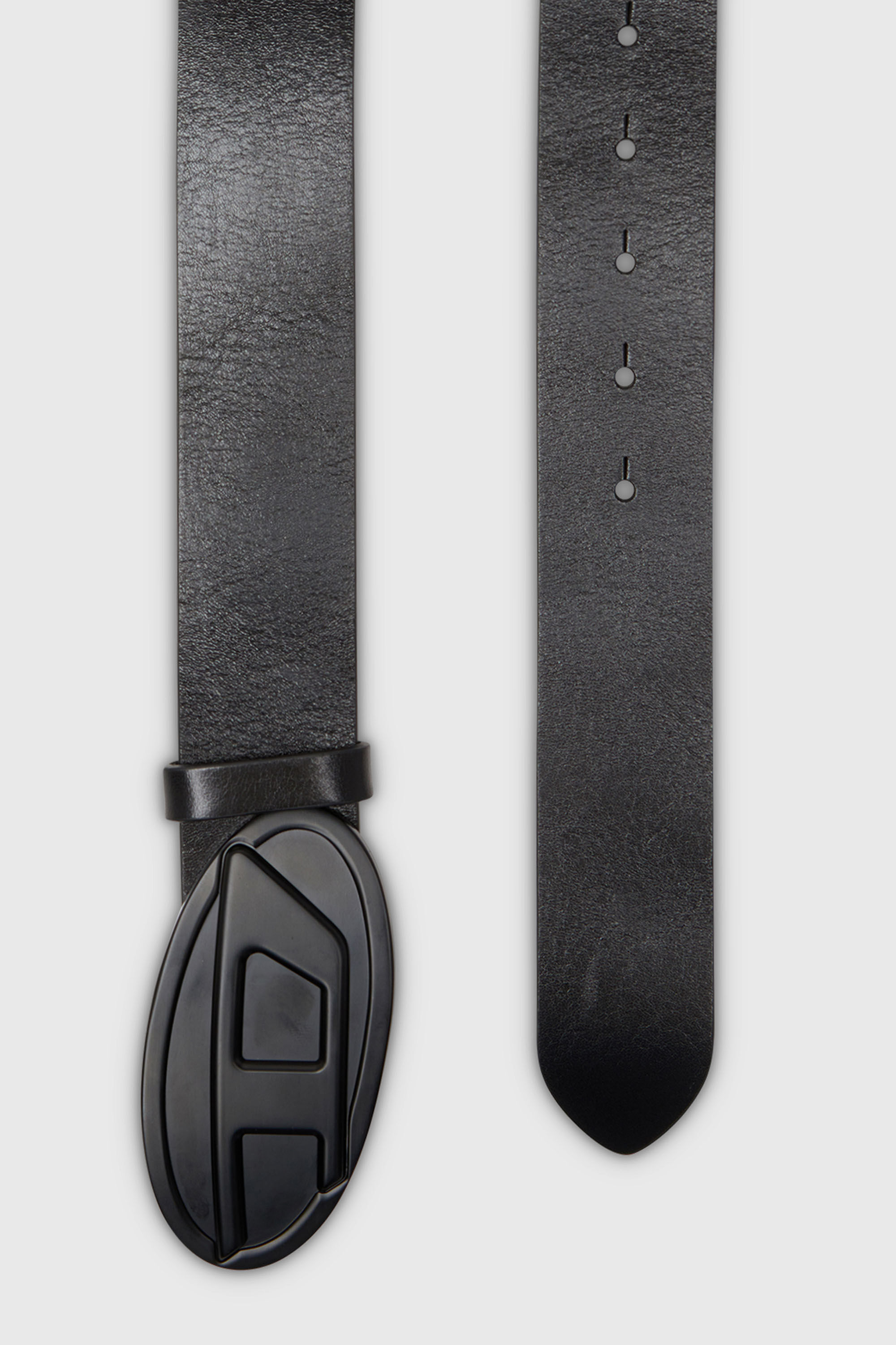 Diesel - B-1DR 2.0, Cintura 4 cm in pelle con placca Oval D Donna in Nero - 2