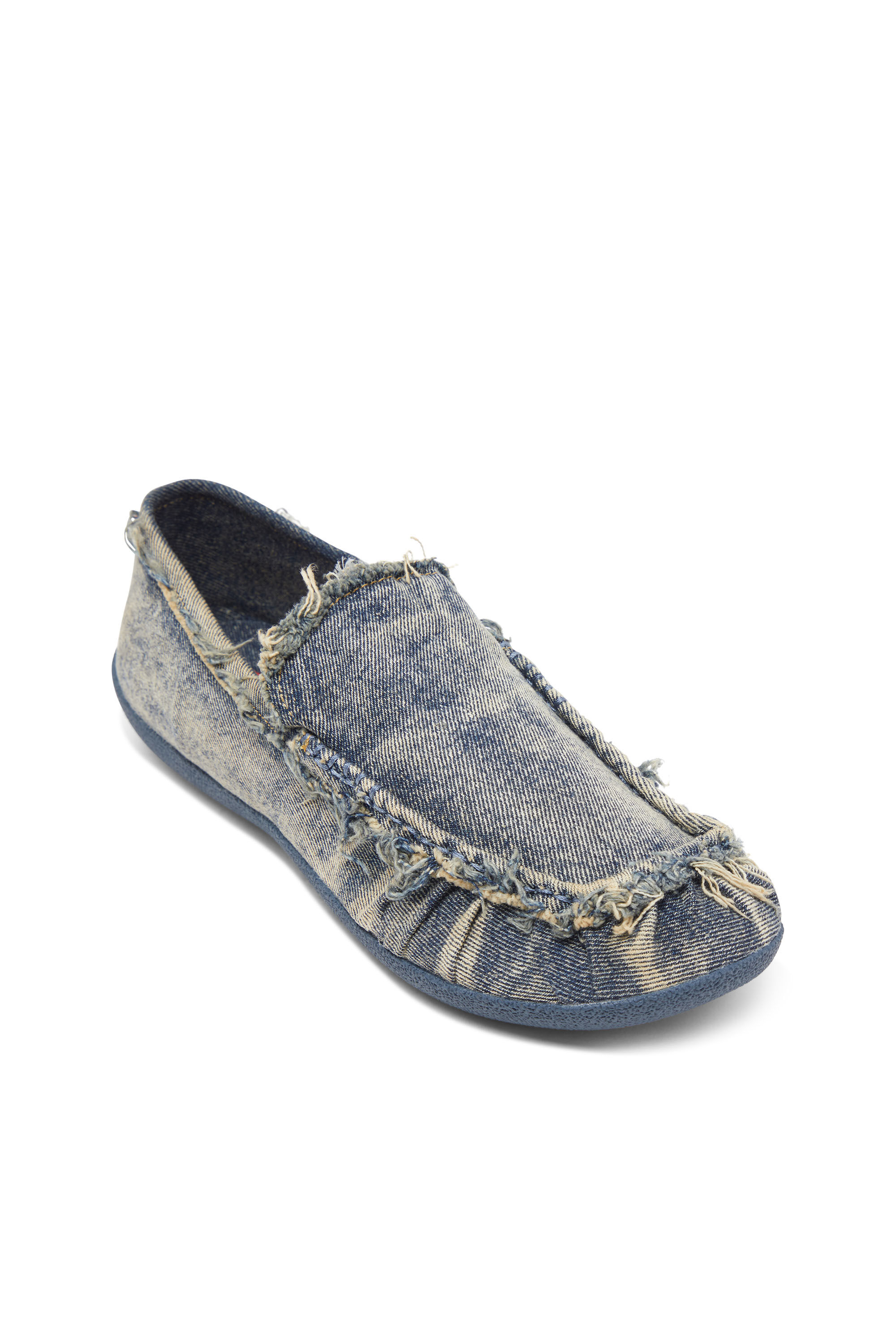 Diesel - D-SHOCK MOC, Herren D-Shock-Loafer aus Denim in vielgetragener Optik in Blau - 6