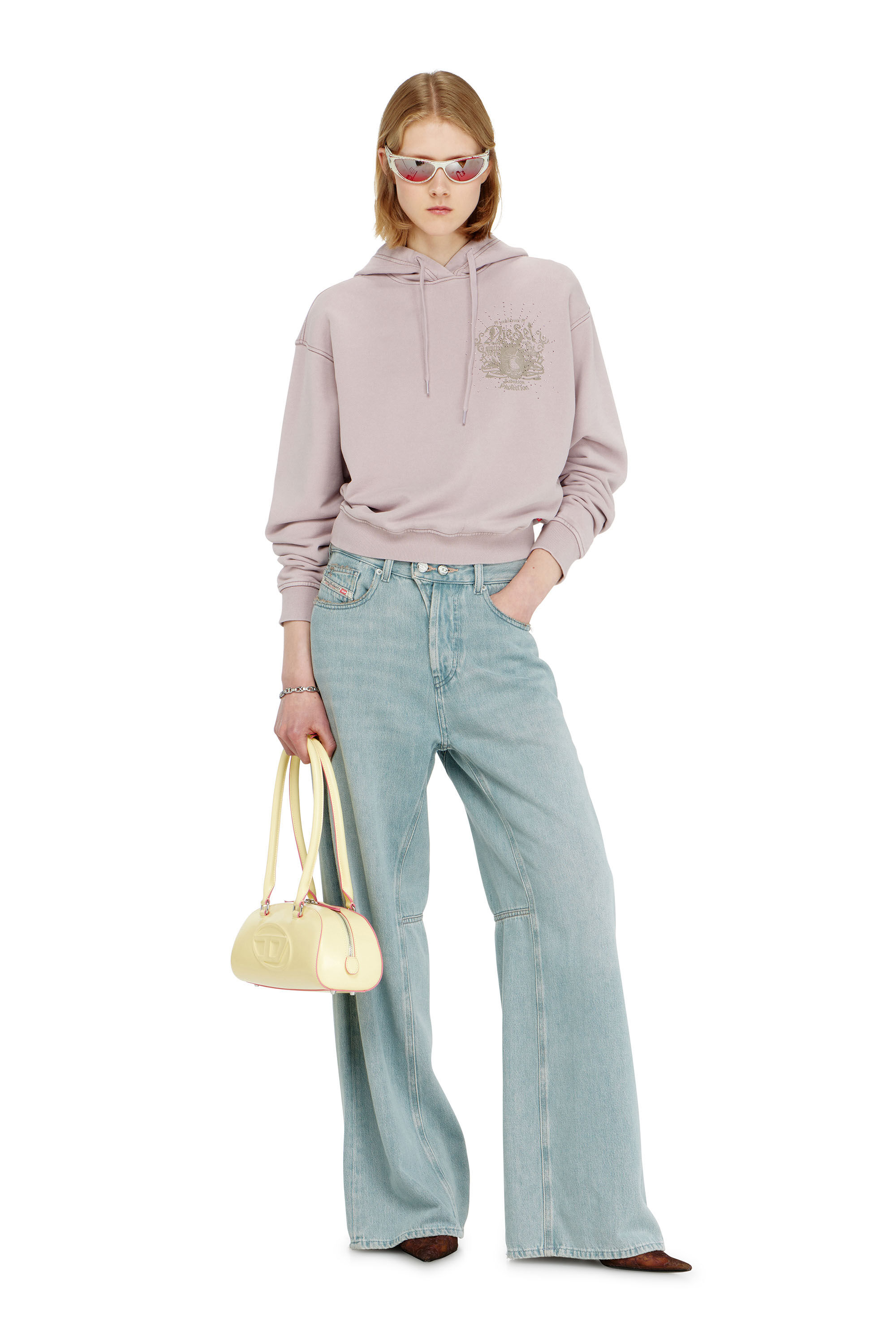 Diesel - F-PHOENY, Felpa con cappuccio con stampe e applicazioni di strass Donna in ToBeDefined - 1