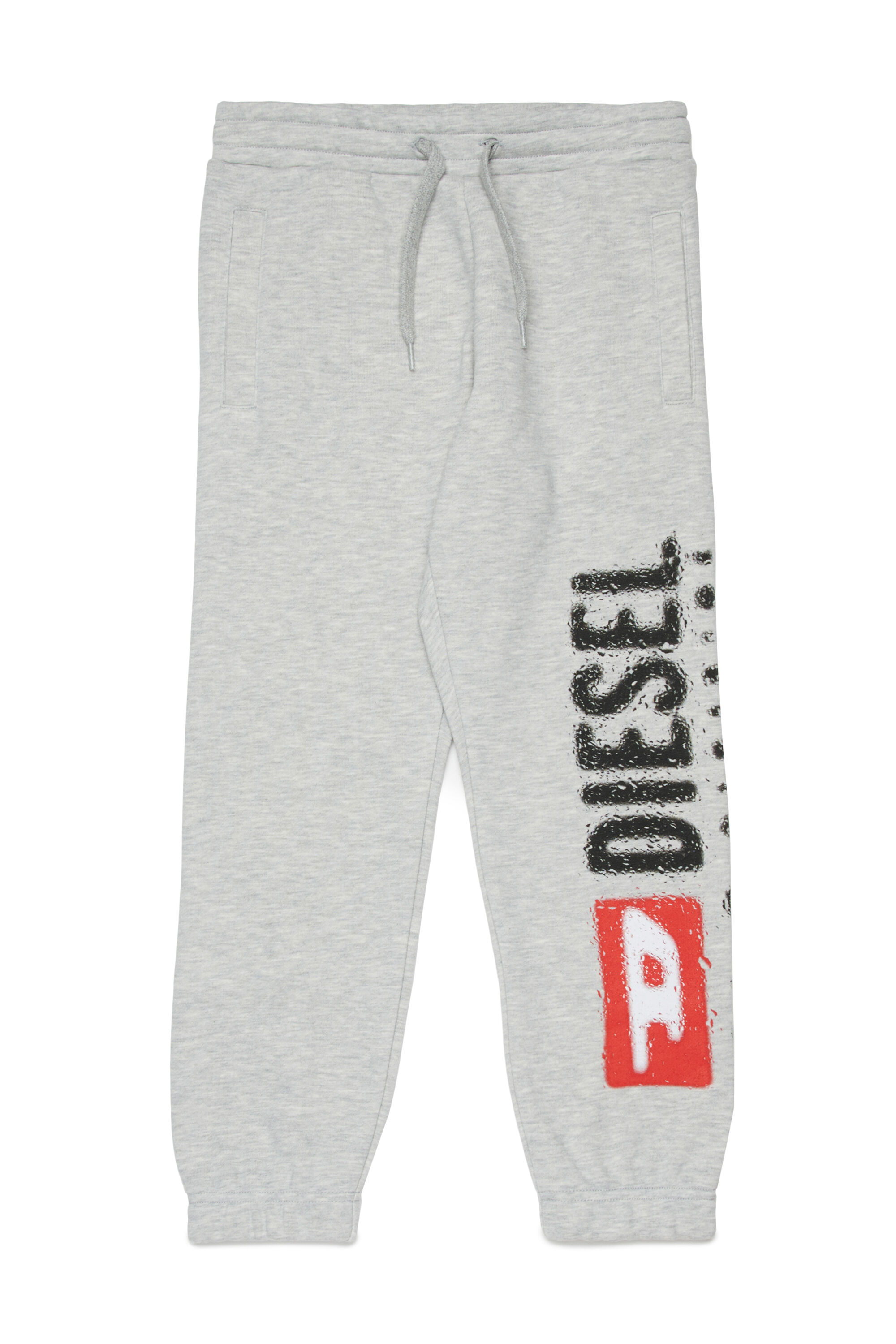 Diesel - PANTLI, Pantalon de jogging en coton avec cordon de serrage Homme in Gris - 1