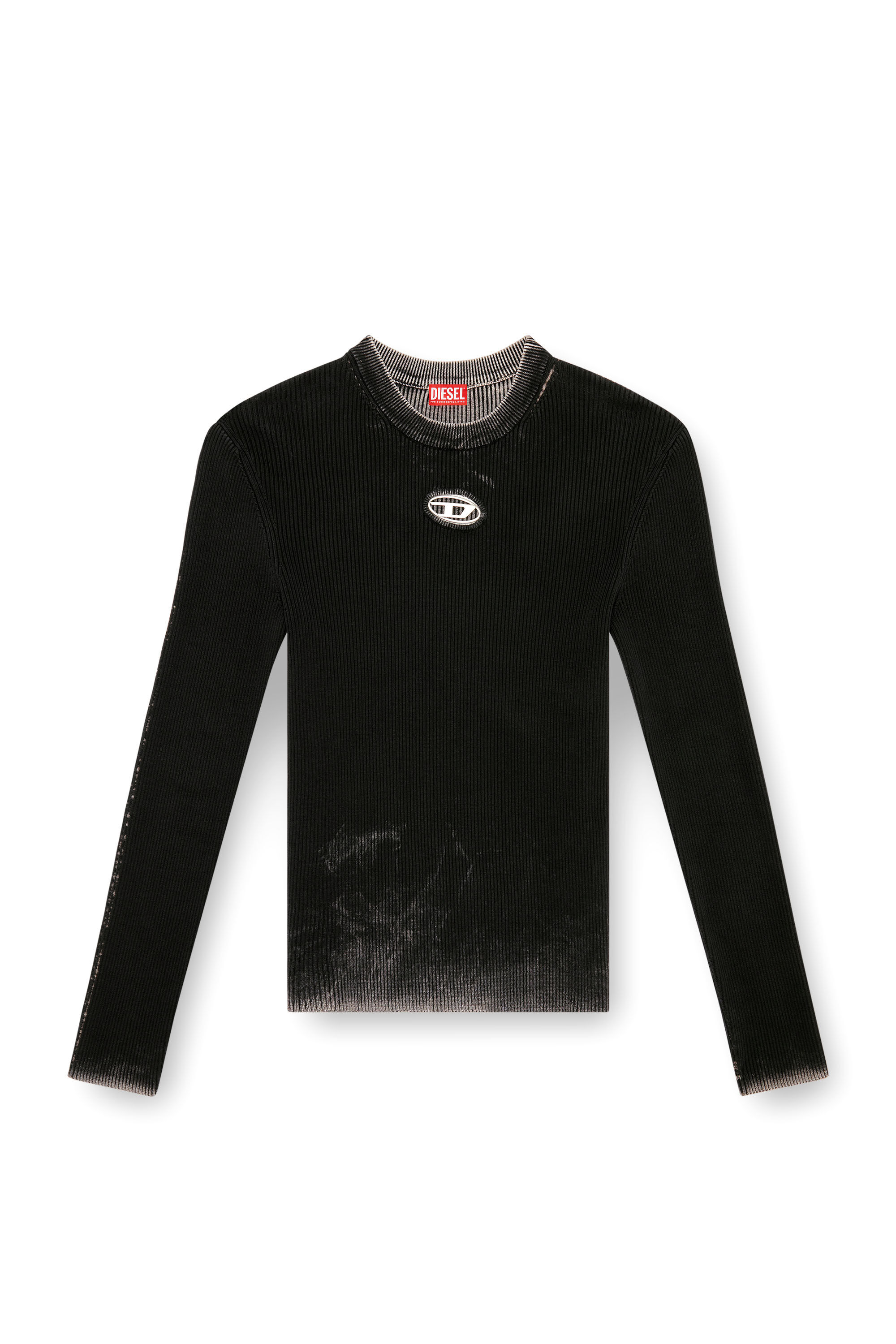 Diesel - K-DARIN-A, Maglia con logo Oval D cut-out Uomo in Nero - 2