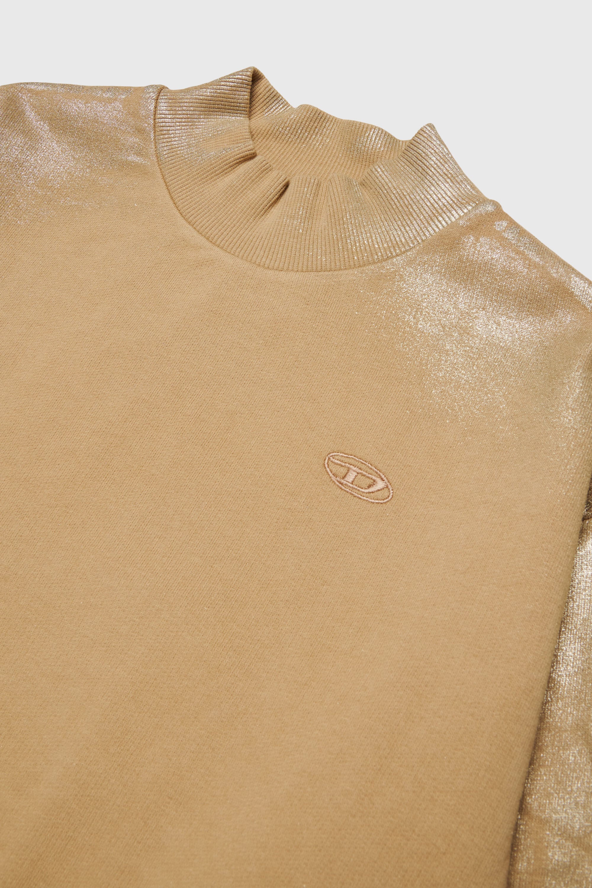 Diesel - SFALEXNS1, Sweat-shirt avec manches effet m&eacute;tallis&eacute; Femme in Marron - 3
