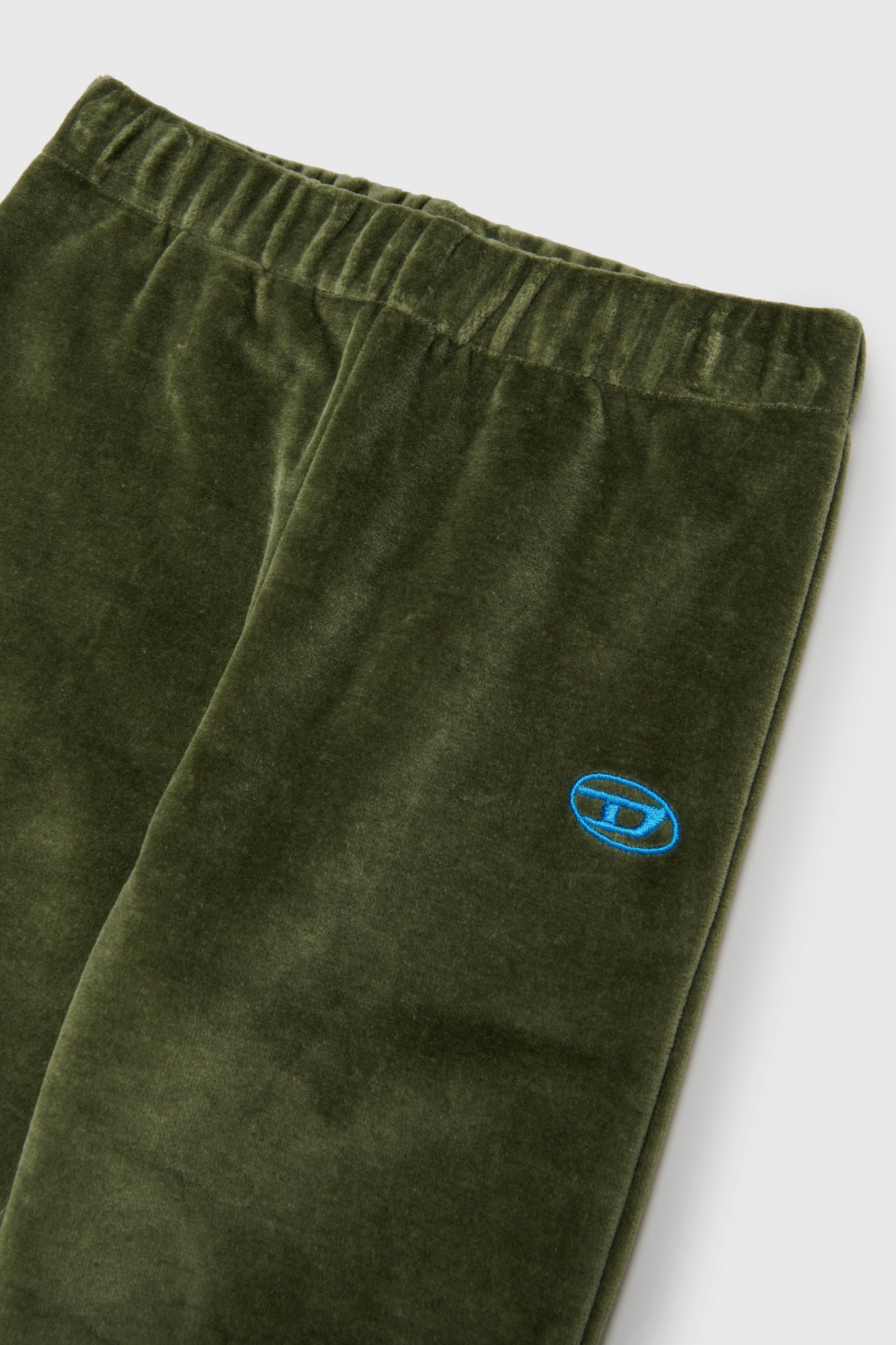 Diesel - PHENIB, Pantalon de surv&ecirc;tement en velours avec broderie Oval D Homme in Vert - 3