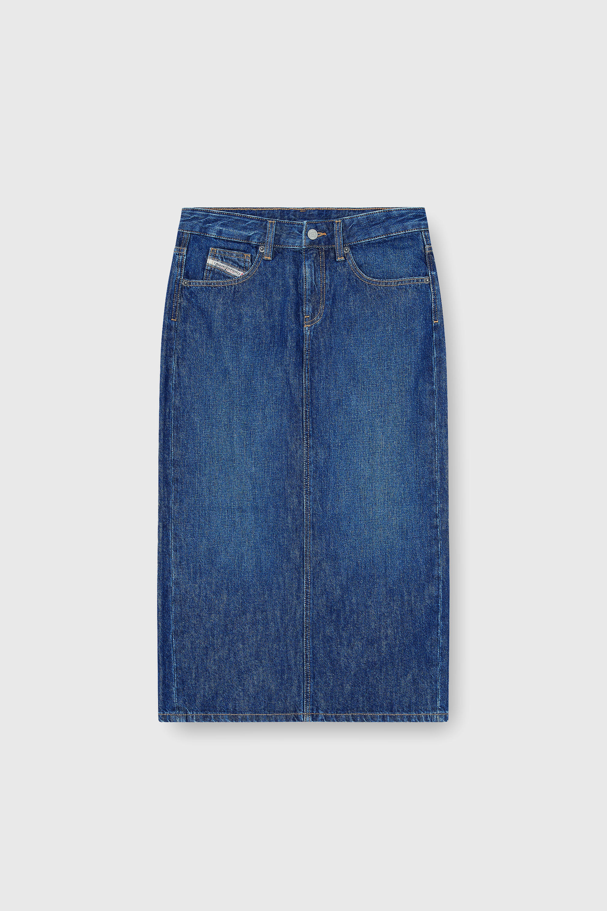 Diesel - DE-SKYE-D, Gonna midi in denim Donna in Blu - 2