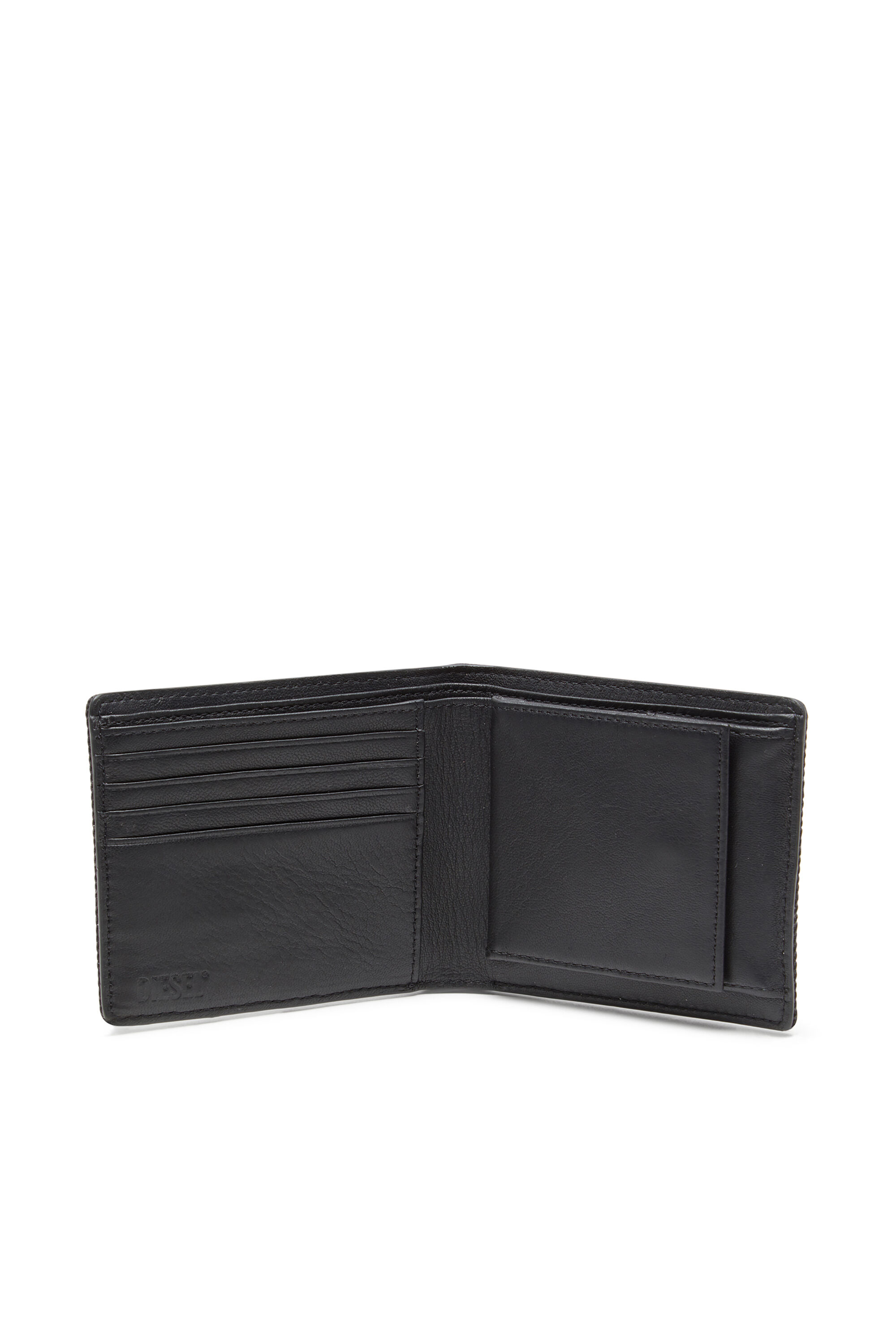 Diesel - MULTI-PKTS BI FOLD COIN S 3D, Herren Denim-Geldbörse mit Logo in Schwarz - 3
