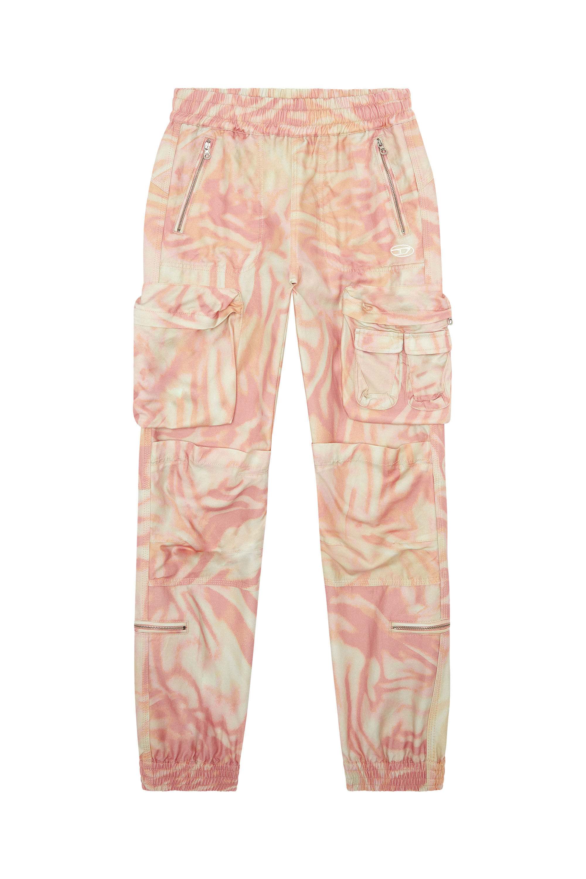 Diesel - P-MIROW, Damen Cargo-Hose aus Zebra-Camouflage-Twill in Rosa/Weiss - 1