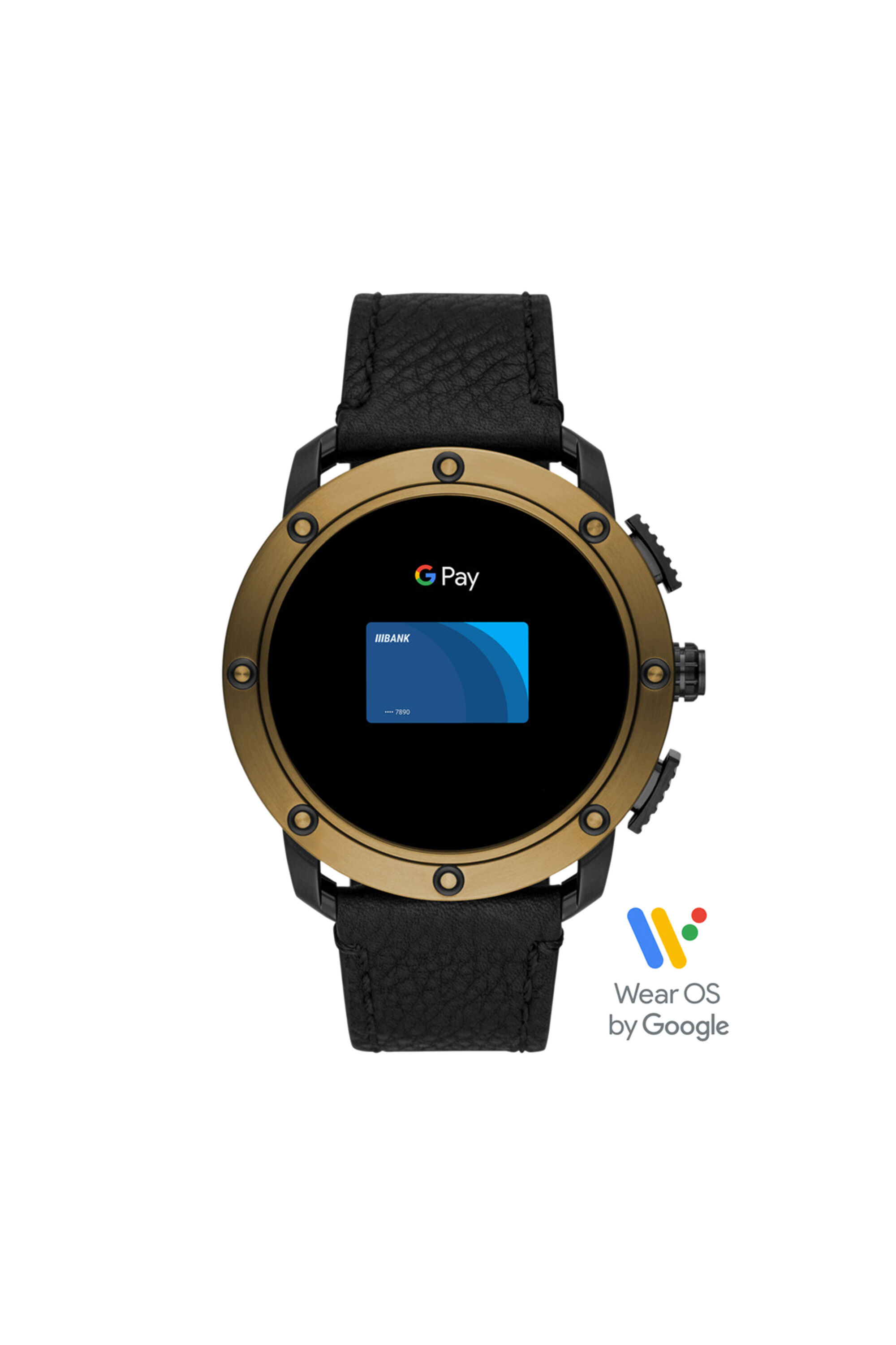 DT2016 Axial Smartwatch Bronze Stainless Steel and Black Leather Diesel