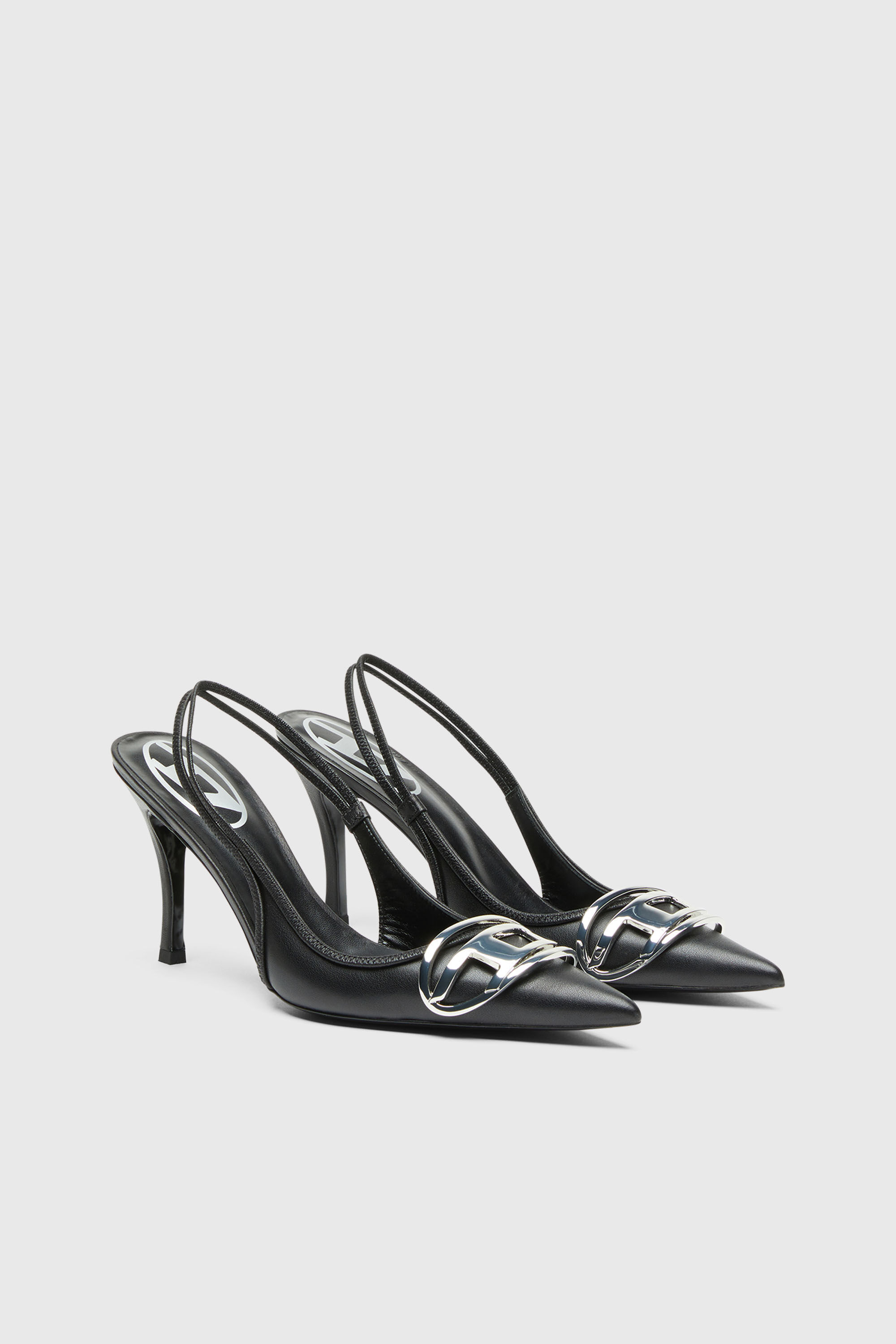 Diesel - D-VENUS SB, D-Venus-D&eacute;collet&eacute; slingback in nappa Donna in Nero - 2