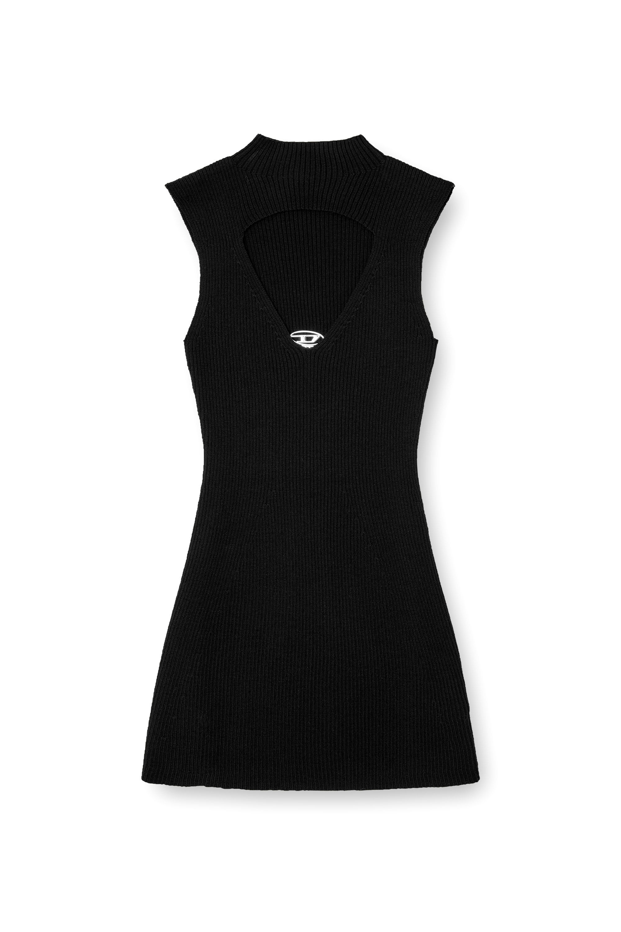 Diesel - M-OLONI-SHORT, Damen Mini-Kleid aus Wolle mit Intarsienmuster in null - 2