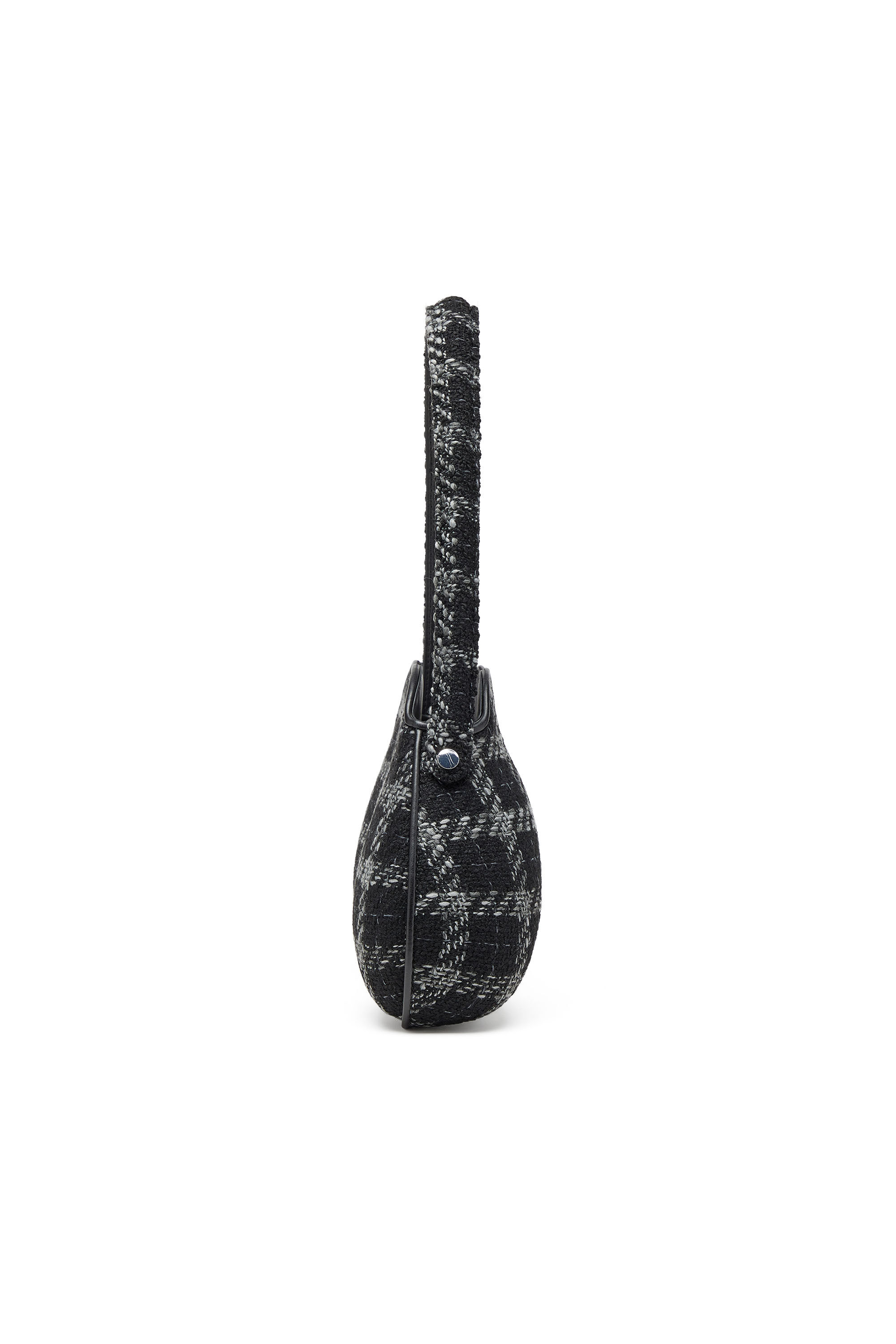 Diesel - DOUBLE-D SHOULDER, Double-D-Borsa a spalla con motivo pied-de-poule Donna in Nero - 4
