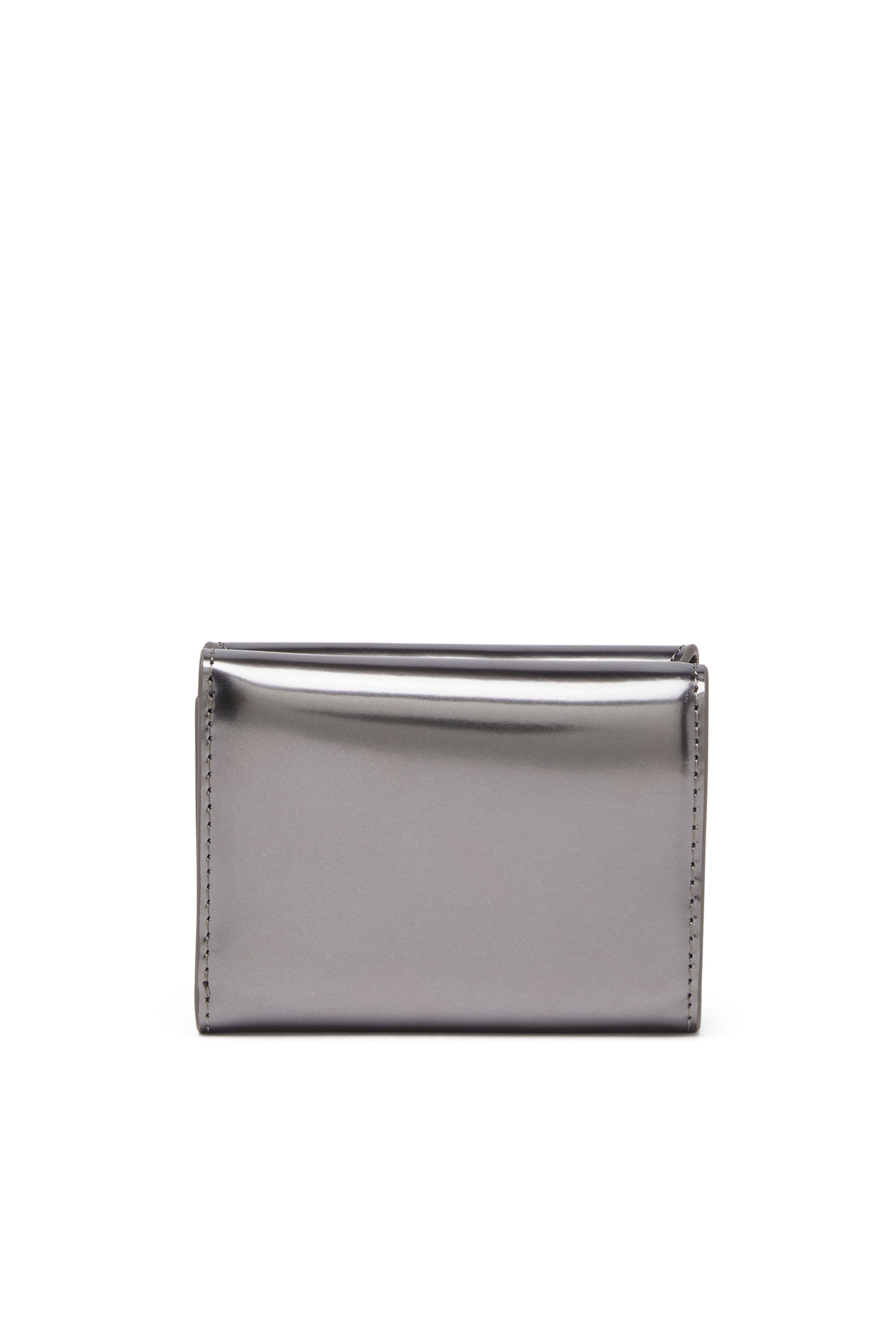 Diesel - 1DR TRI FOLD COIN XS II, Portafoglio trifold in pelle specchiata Donna in Grigio - 2