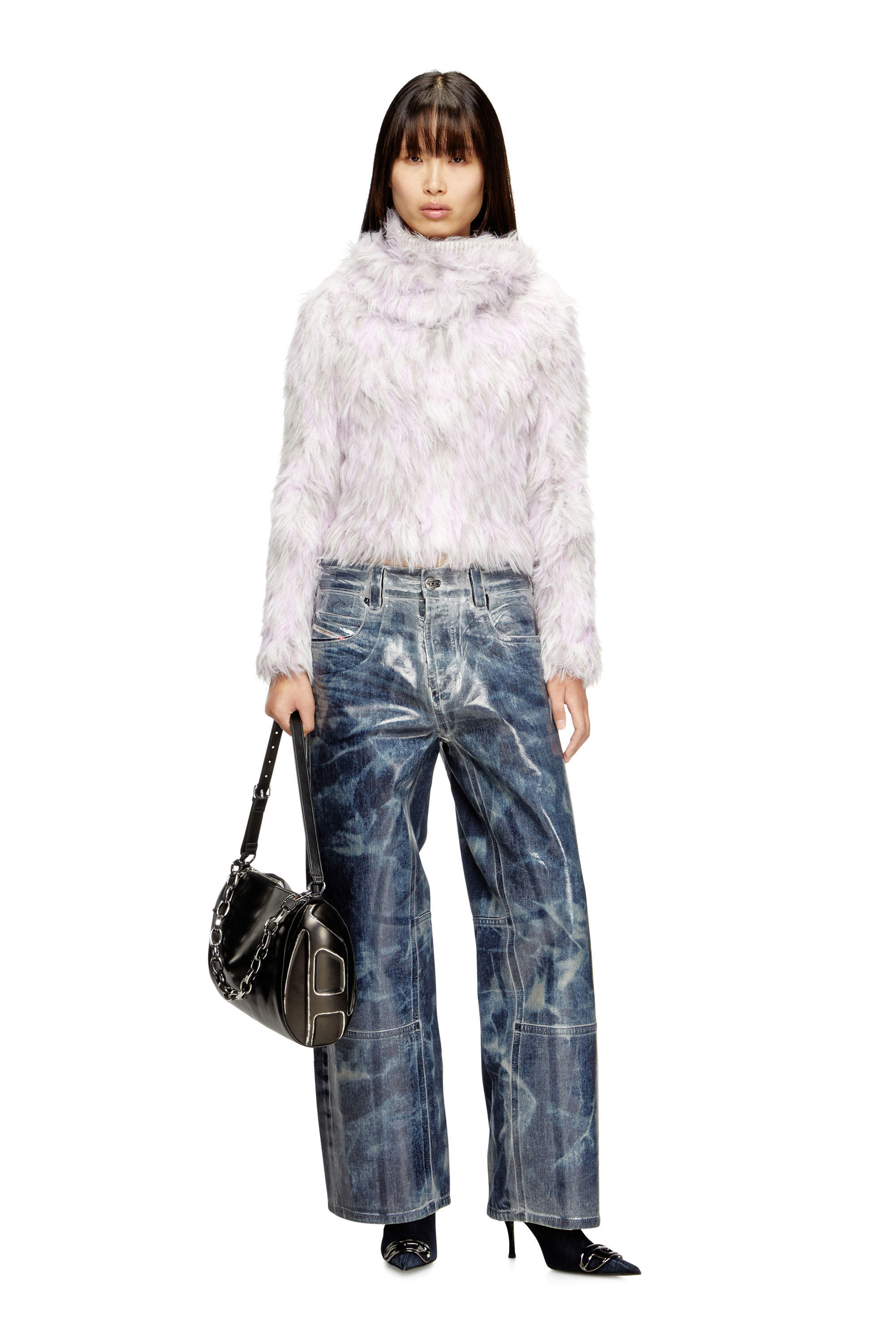 Diesel - M-ANNIKA, Pull en jacquard tricoté duveteux Femme in Polychrome - 1