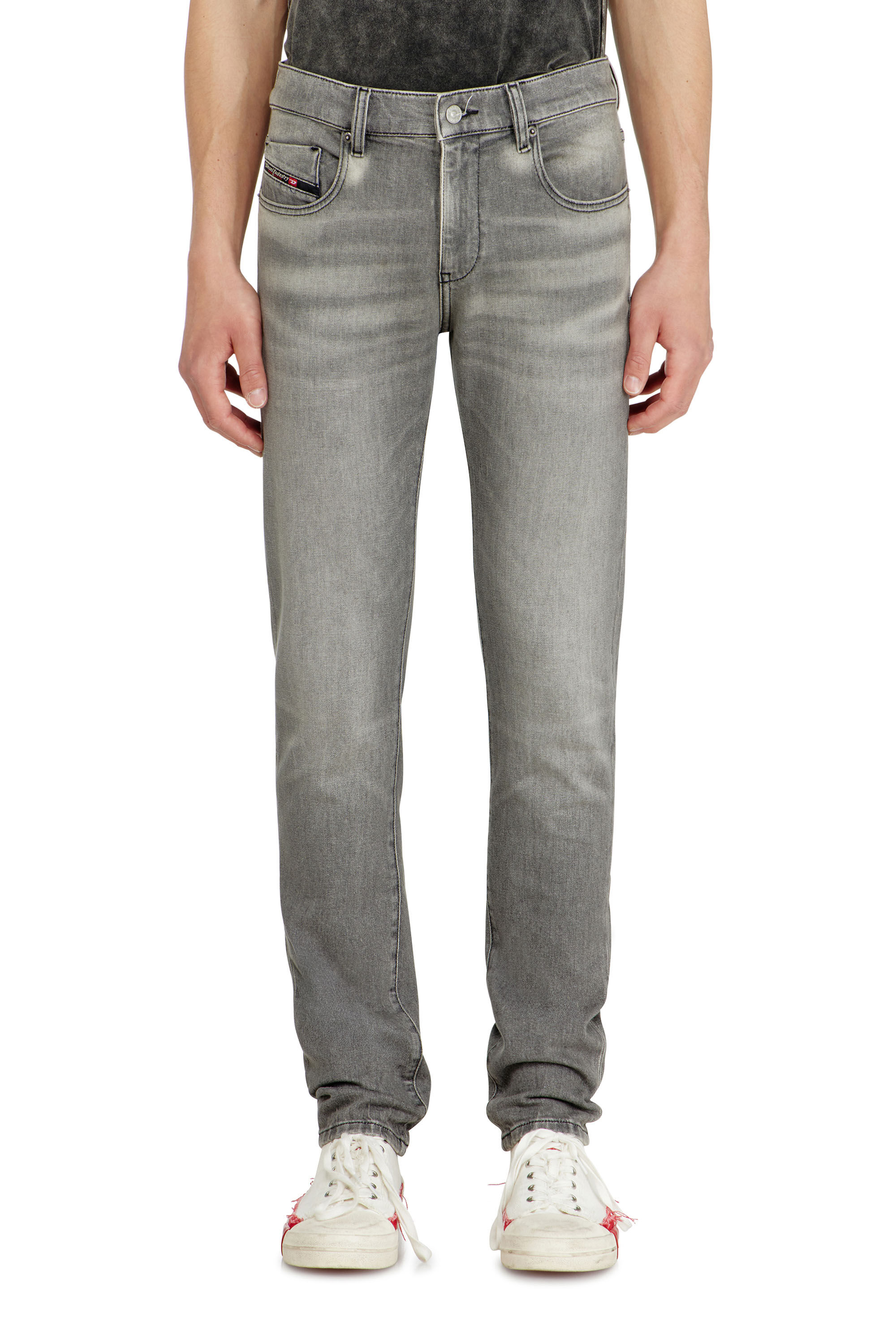 Diesel - Slim Jeans 2019 D-Strukt 0KBBL Homme, Gris Clair - Image 4