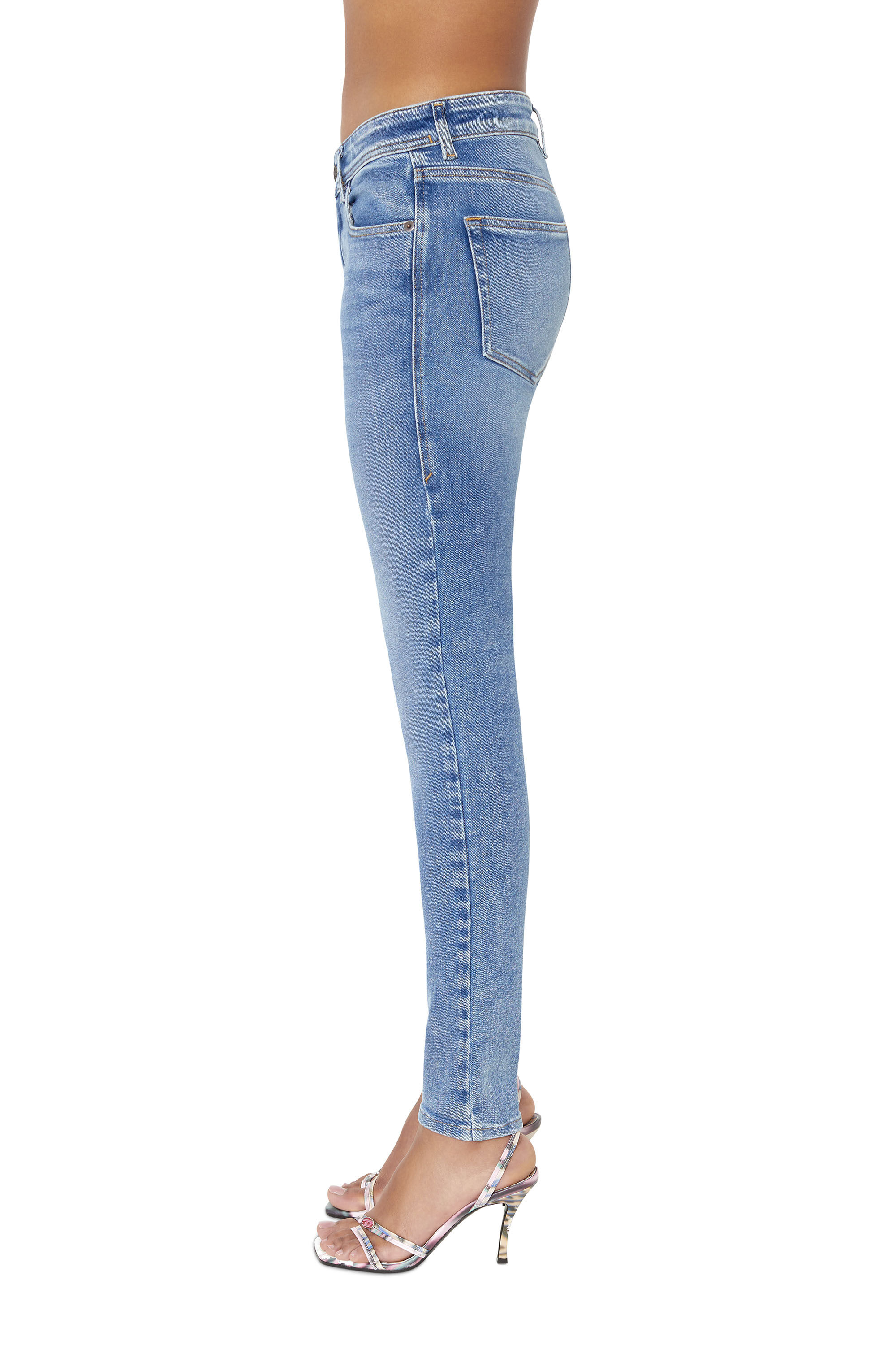 Diesel - Super skinny Jeans 2017 Slandy 09D62, Bleu moyen - Image 5
