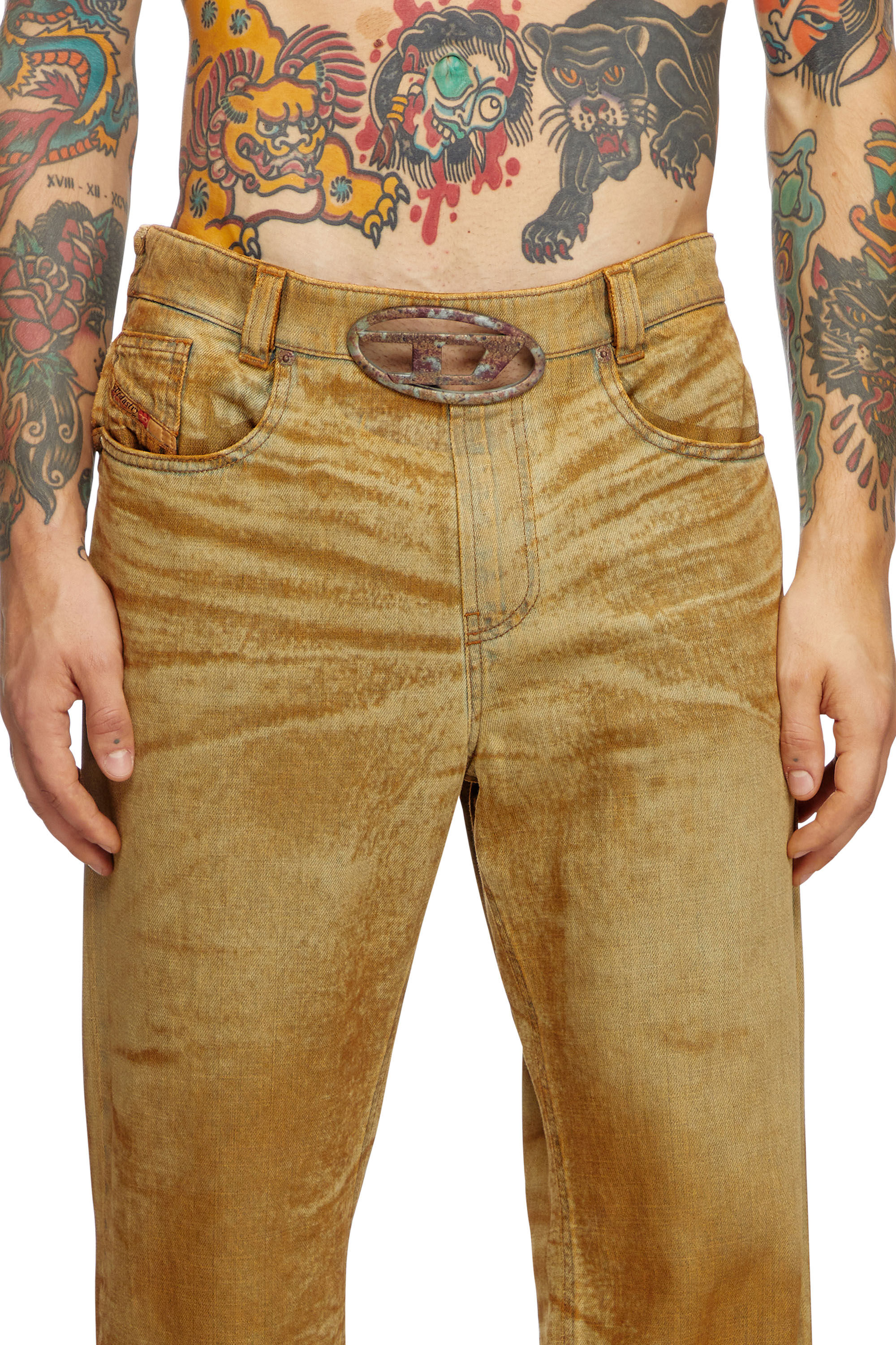 Diesel - Uomo Straight Jeans 2010 D-Macs 0AJET, Marrone Chiaro - Image 5