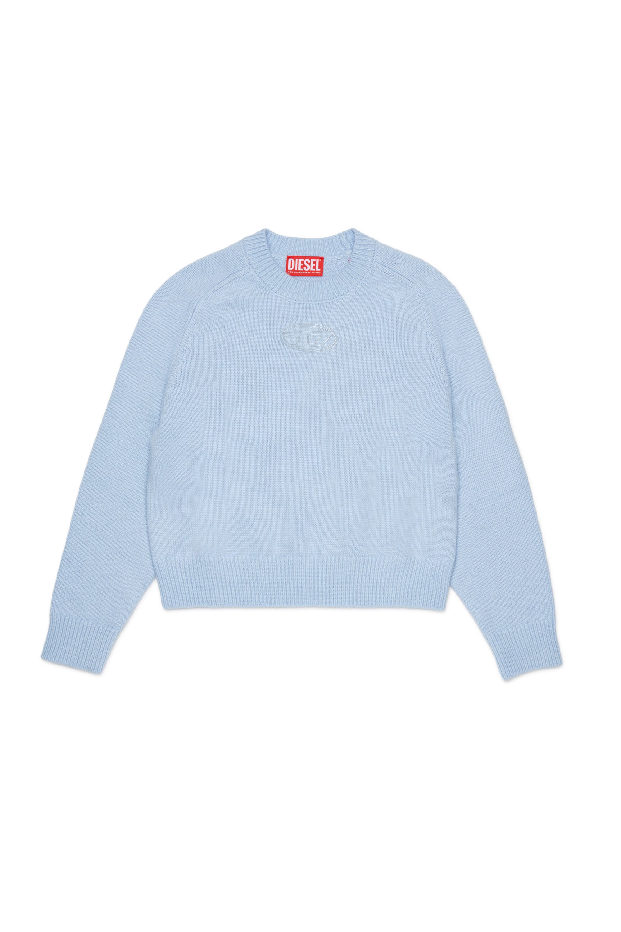 Diesel - KIMLIN, Damen Pullover mit Kaschmiranteil und Oval D Logo in Hellblau - 1