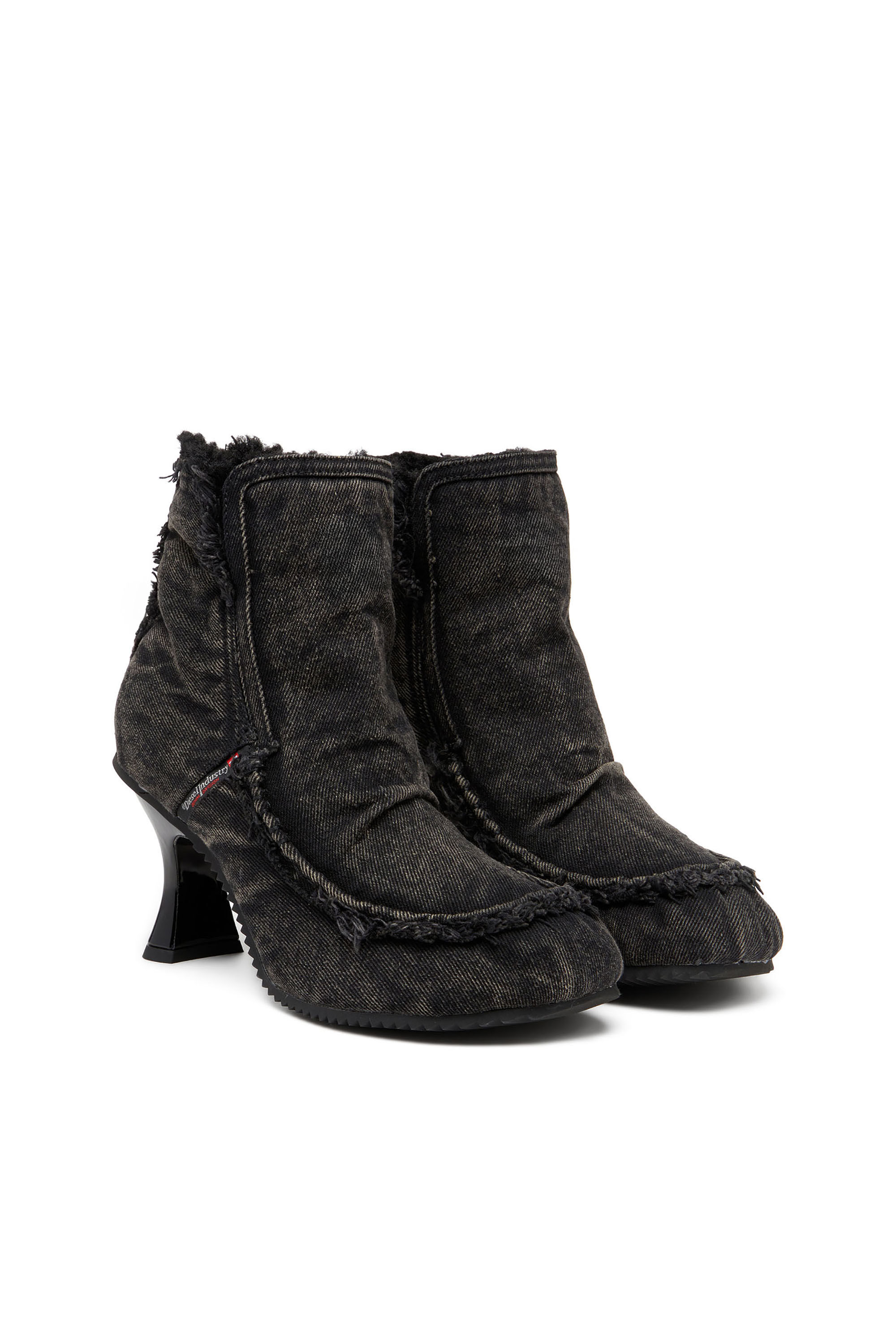 Diesel - D-WOODSTOCK HEEL AB, D-Woodstock - Bottes en denim à talon Femme in Noir - 2