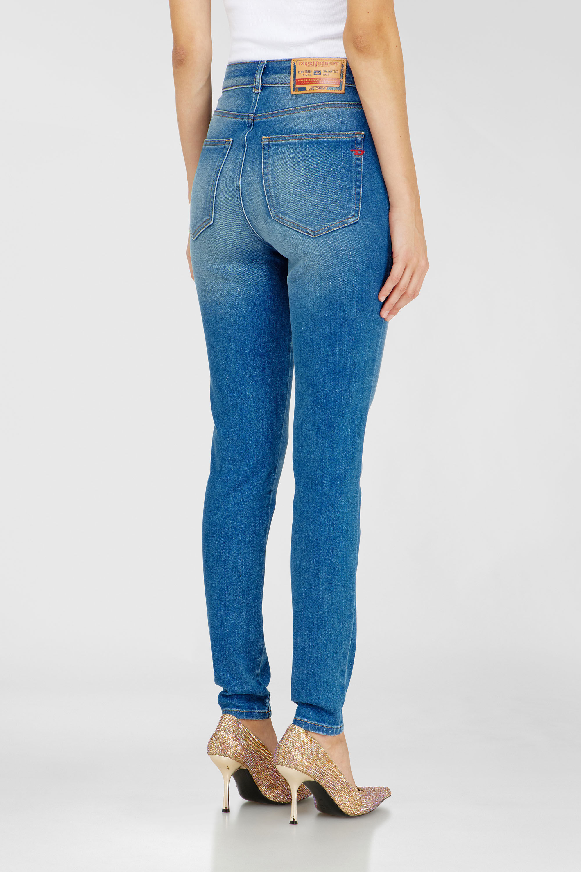 Diesel - Skinny Jeans 1984 Slandy-High 09Q79 Donna, Blu medio - Image 5