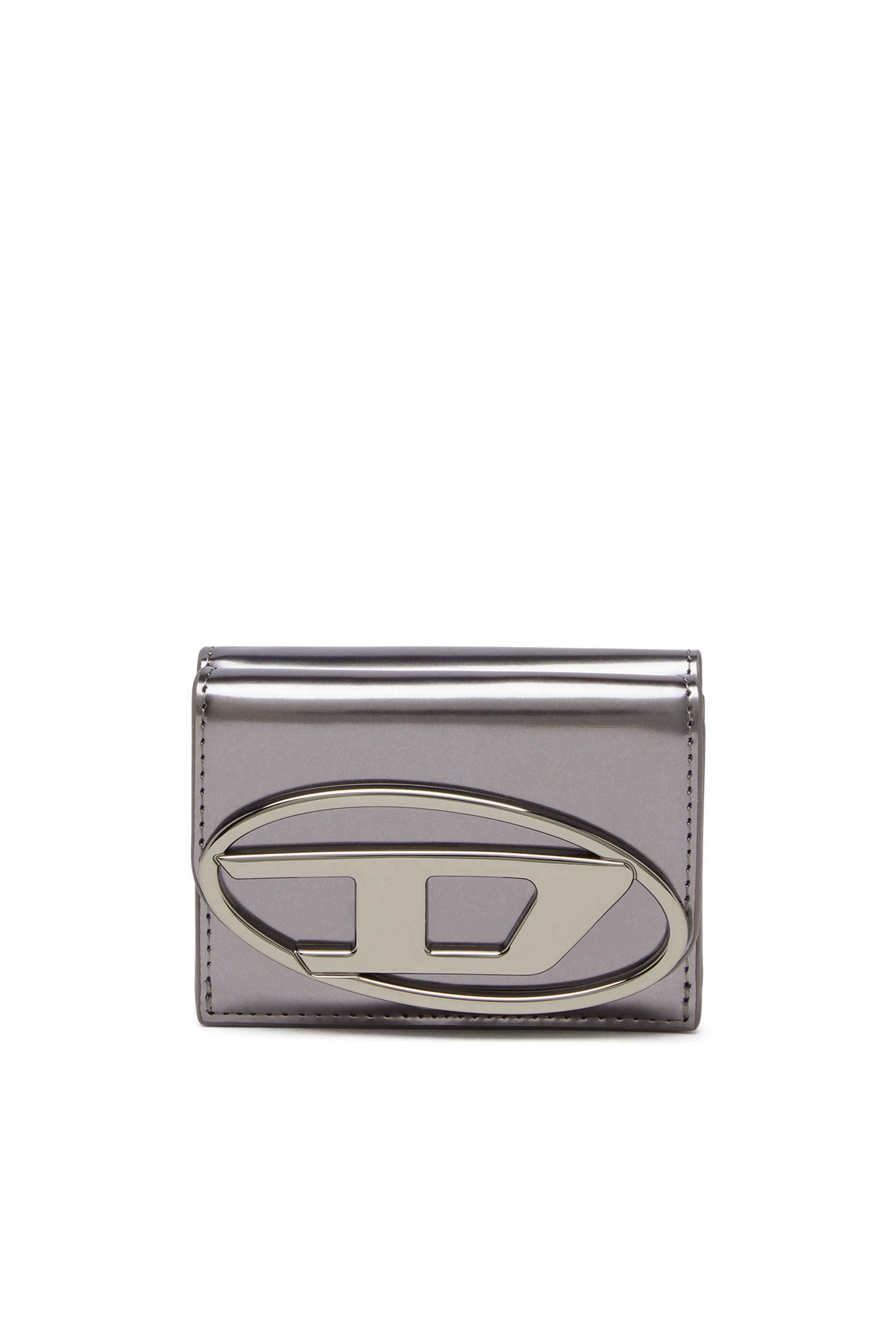 Diesel - 1DR TRI FOLD COIN XS II, Portafoglio trifold in pelle specchiata Donna in Grigio - 1