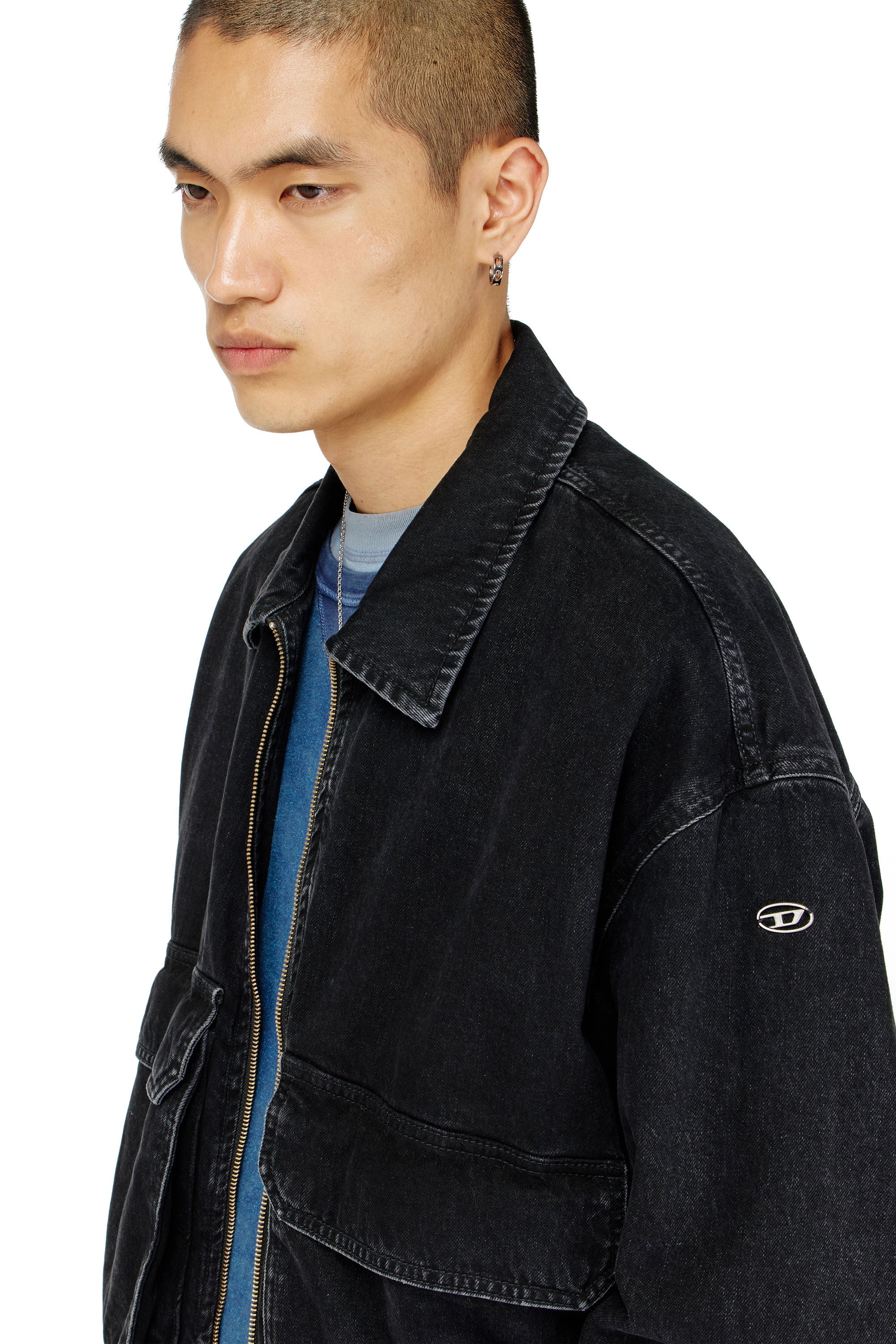 Diesel - D-KURZ, Veste en denim Mixte in Noir - 5