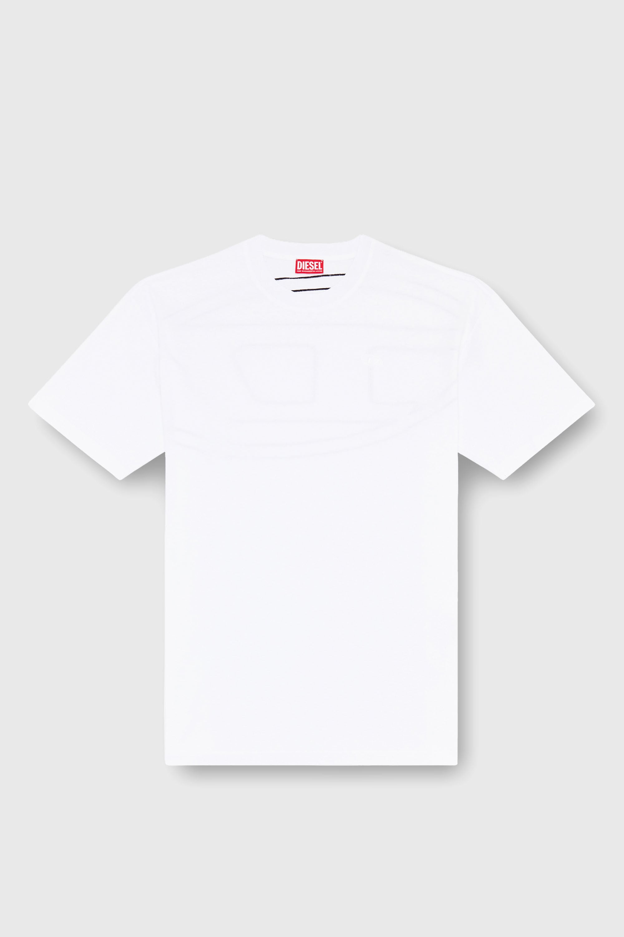 Diesel - T-BOGGY-MEGOVAL-D, T-shirt con maxi-ricamo oval D Uomo in Bianco - 2