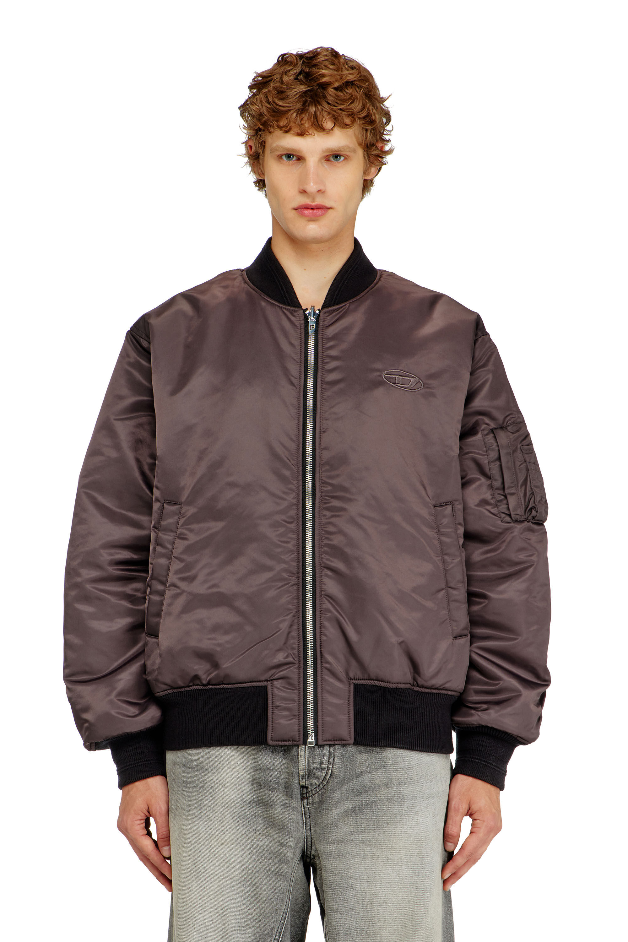 Diesel - W-TYPE-D1, Herren Gesteppte Bomberjacke mit Oval-D-Stickerei in Schwarz - 6