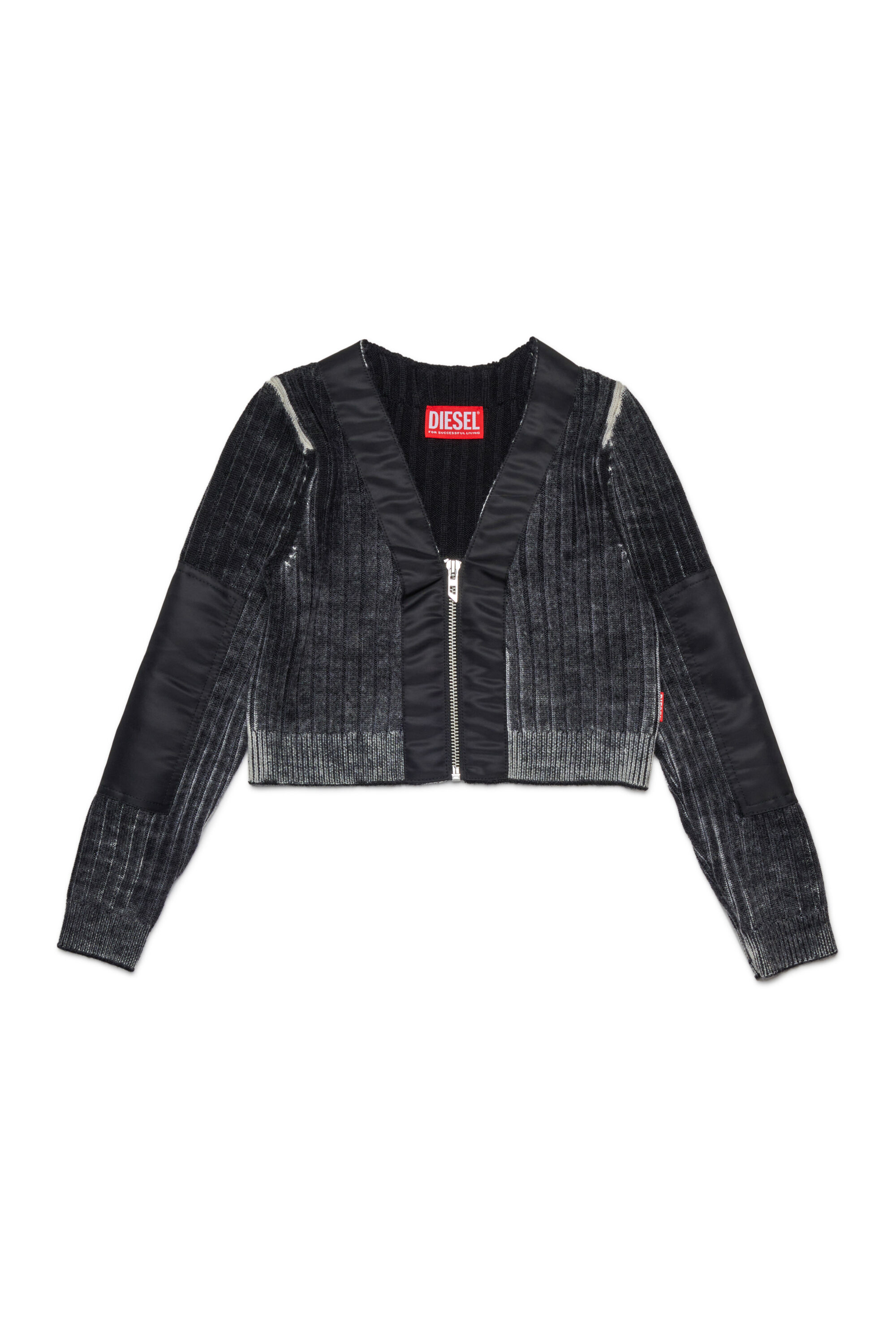 Diesel - KMASERA, Pull en laine avec fermeture éclair frontale Femme in Noir - 1