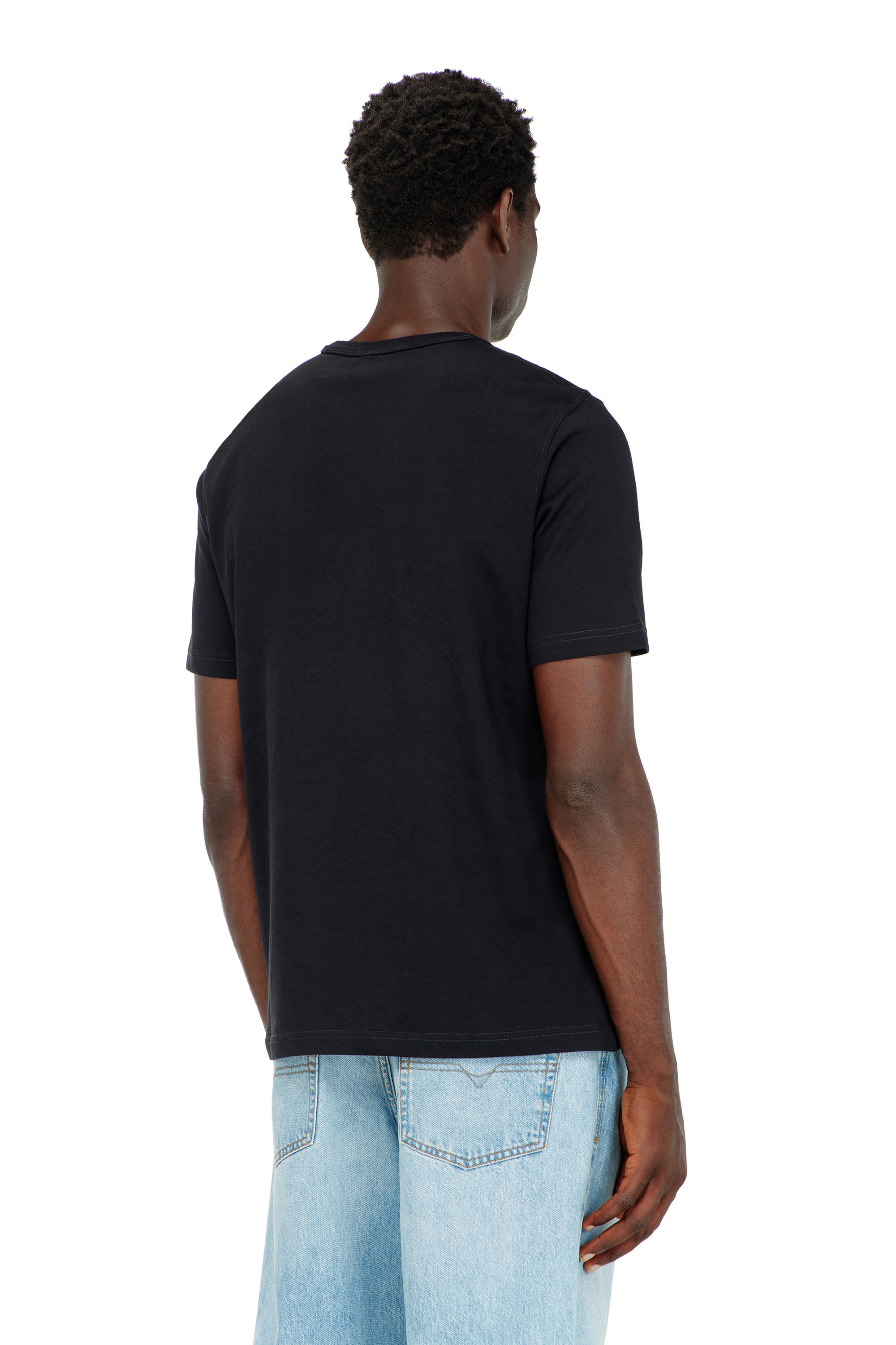Diesel - T-ADJUST-Q6, T-shirt con logo effetto stropicciato Uomo in Nero - 2