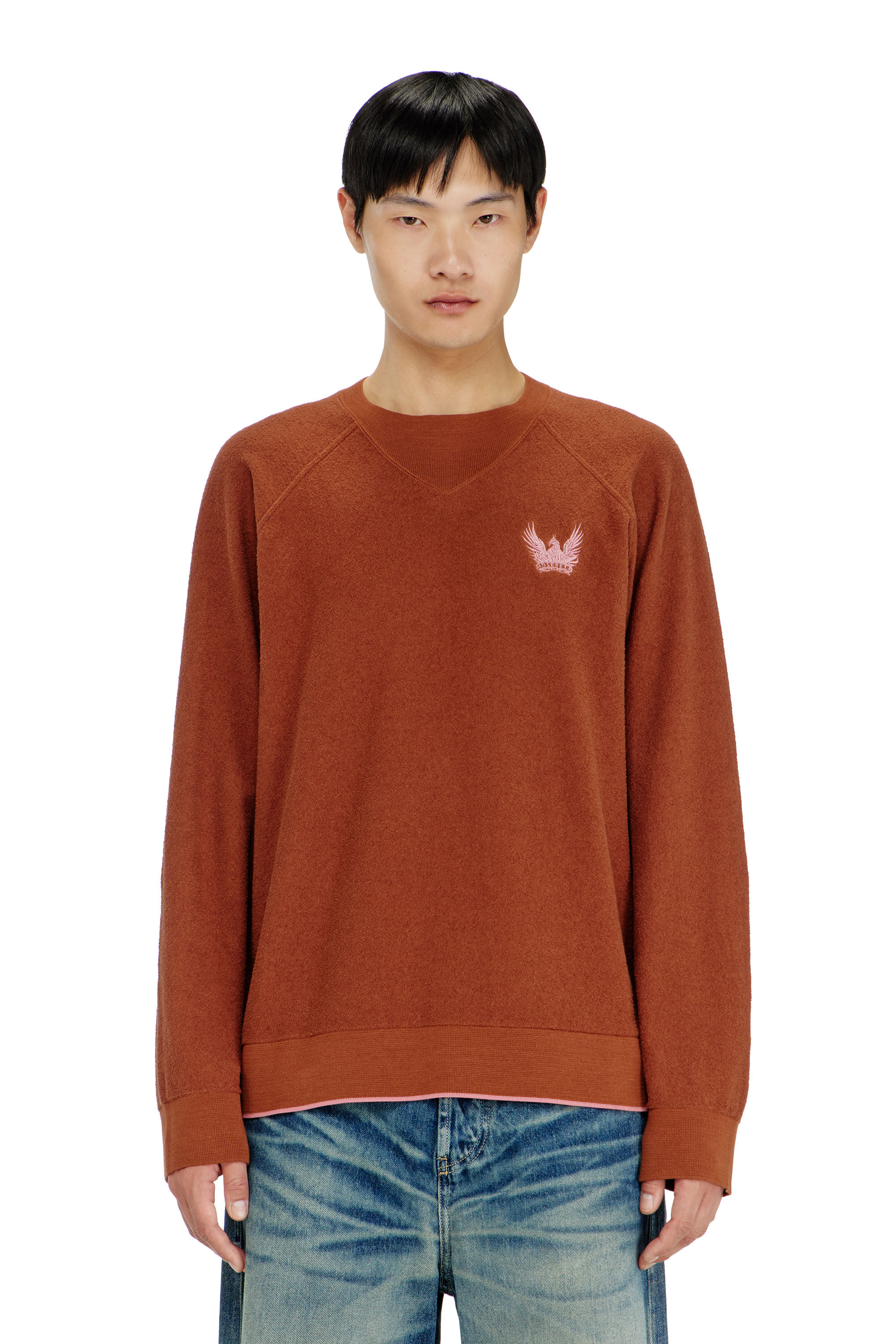 Diesel - K-RALFS, Herren Boucl&eacute;-Pullover mit Phoenix-Stickerei in null - 3